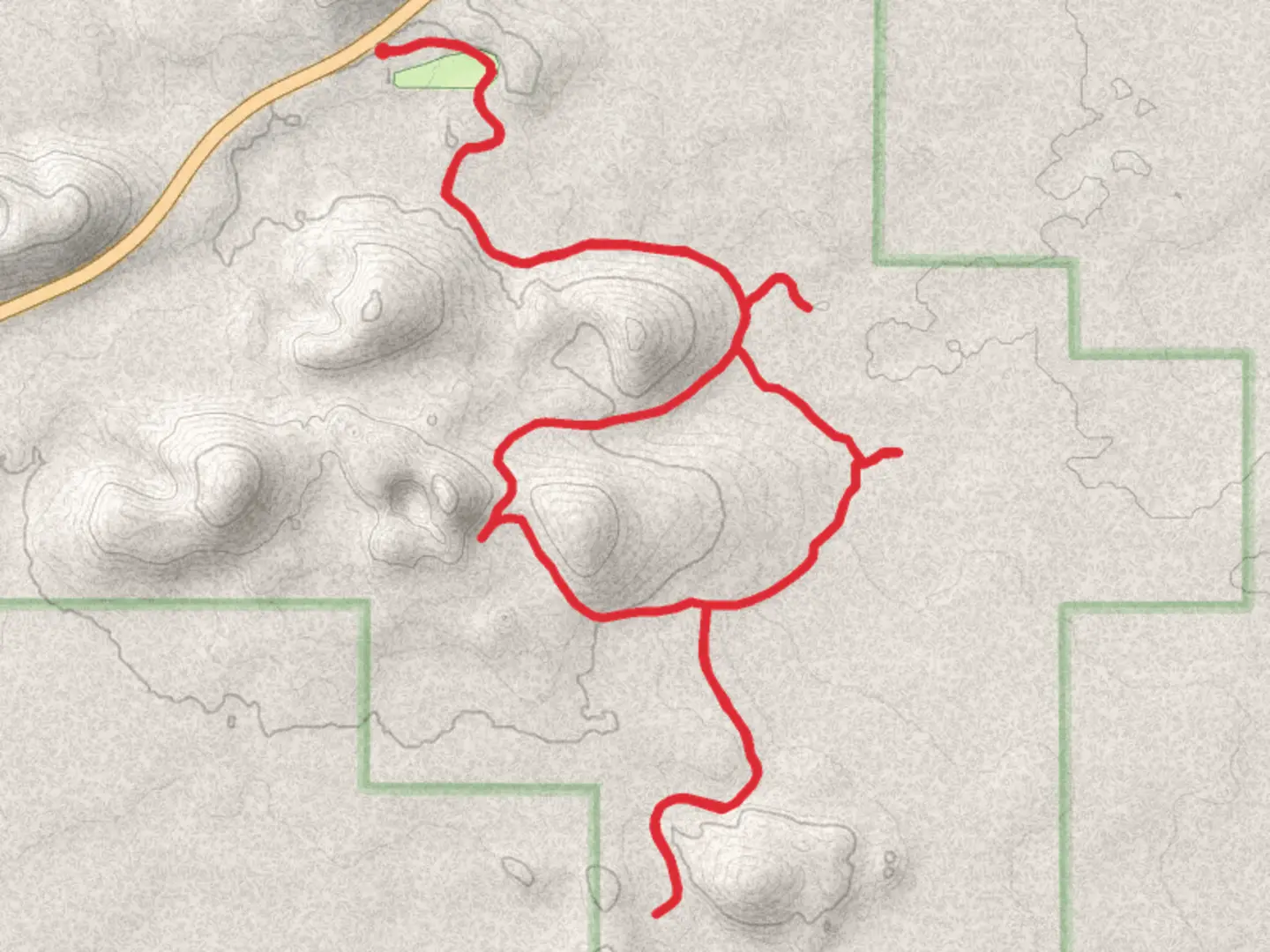 An image depicting the trail Inferno Cone Loop and its surrounding area.