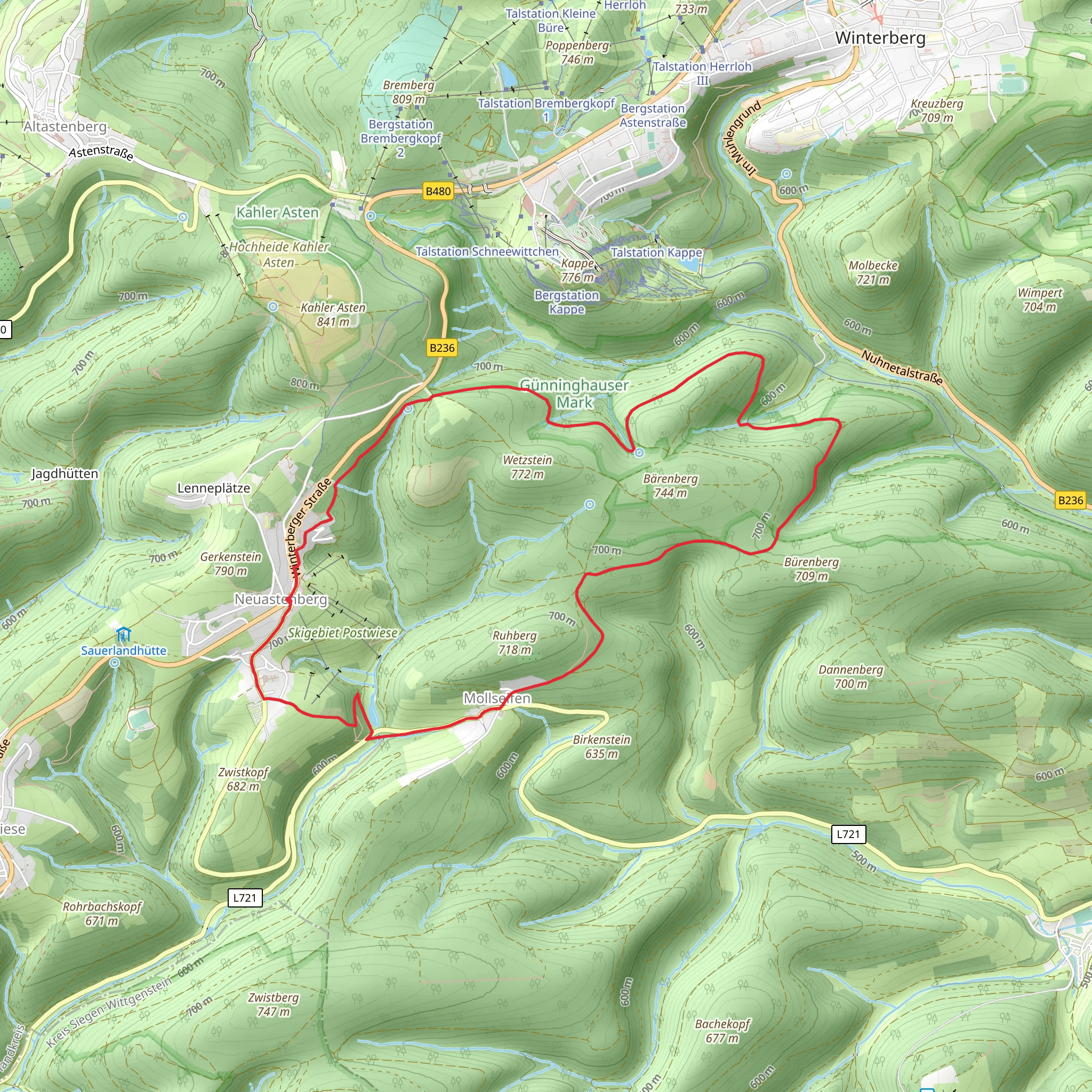 Schneesee via Mollseifener Rundweg mobile static map