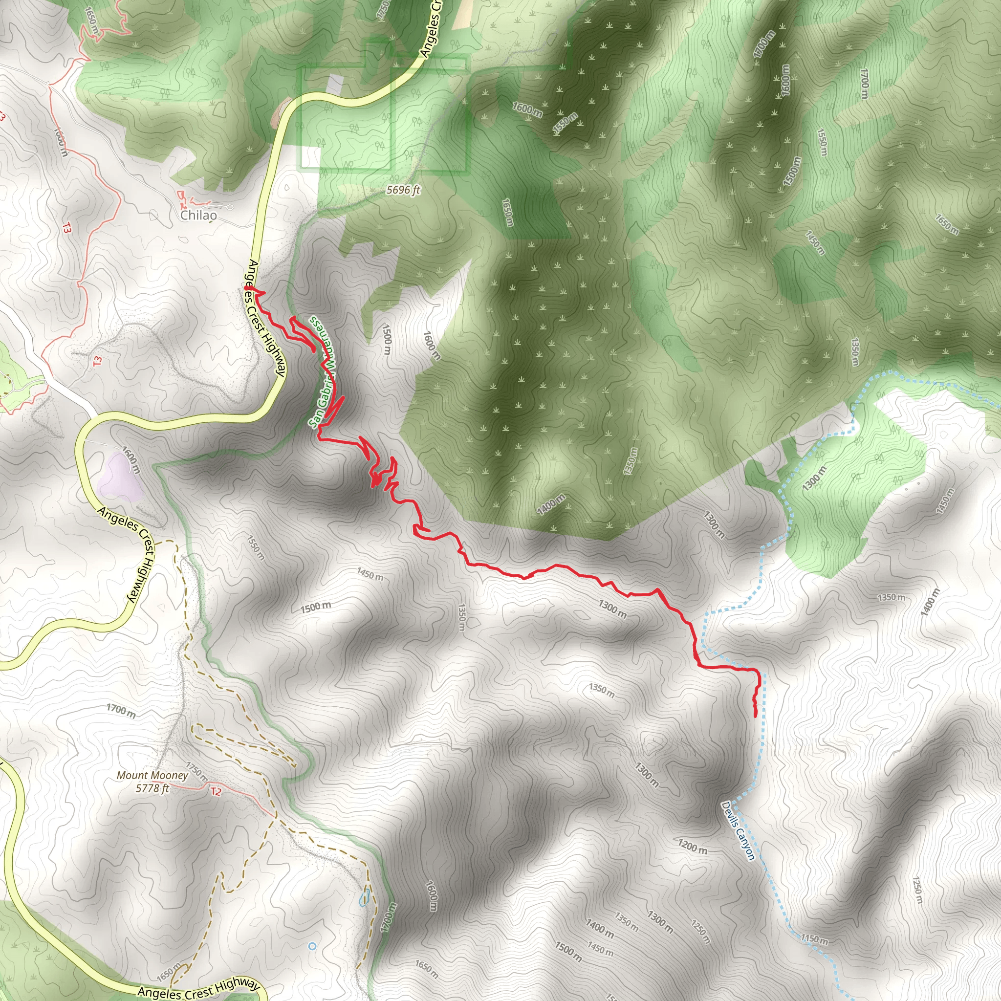 Devils Canyon Trail mobile static map