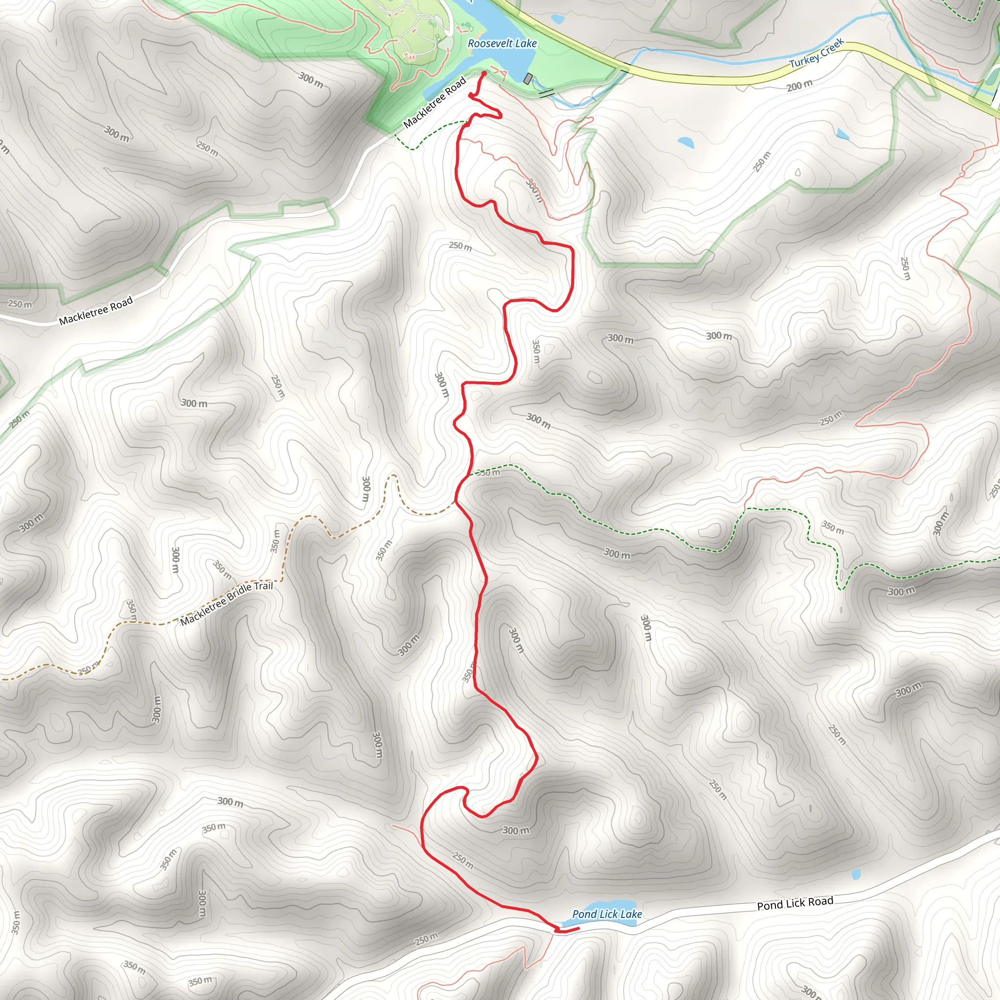 Pond Lick Lake via Mackletree Trail mobile static map