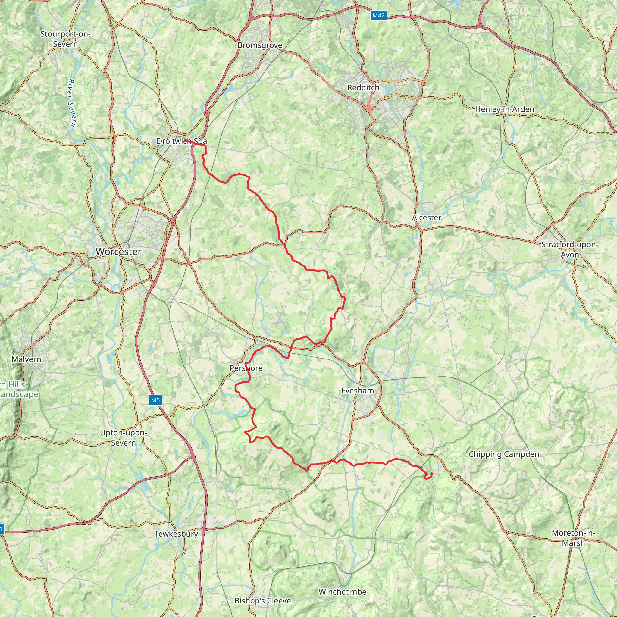 Wychavon Way mobile static map