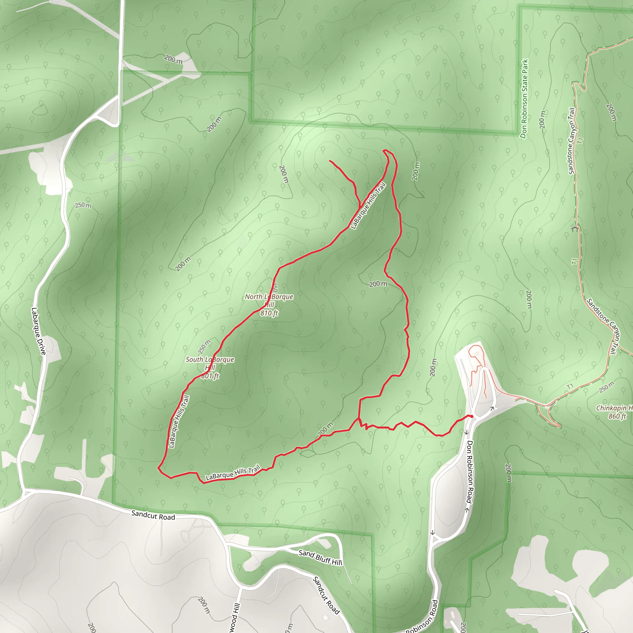 LaBarque Hills Loop Trail mobile static map