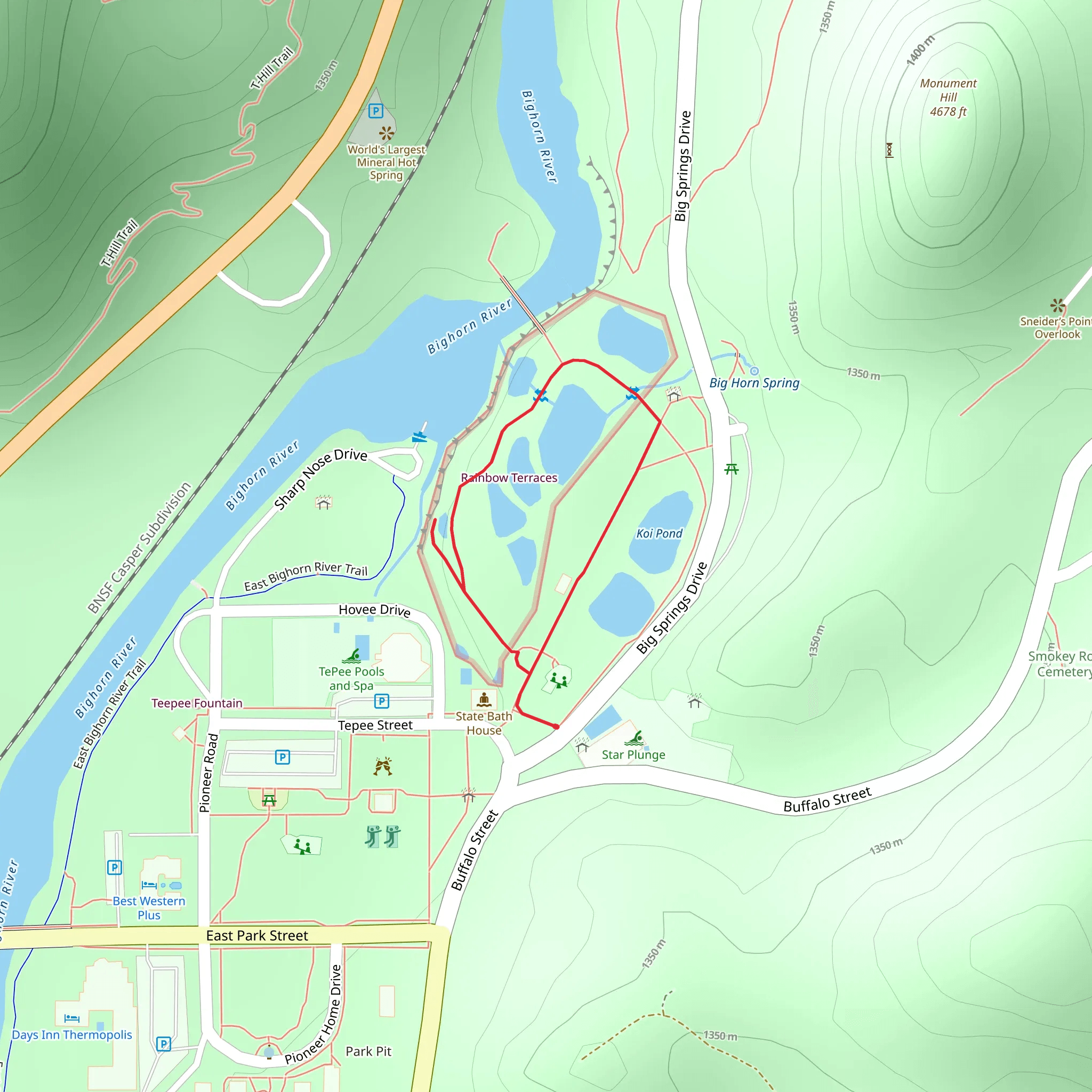 Big Springs Drive Loop mobile static map