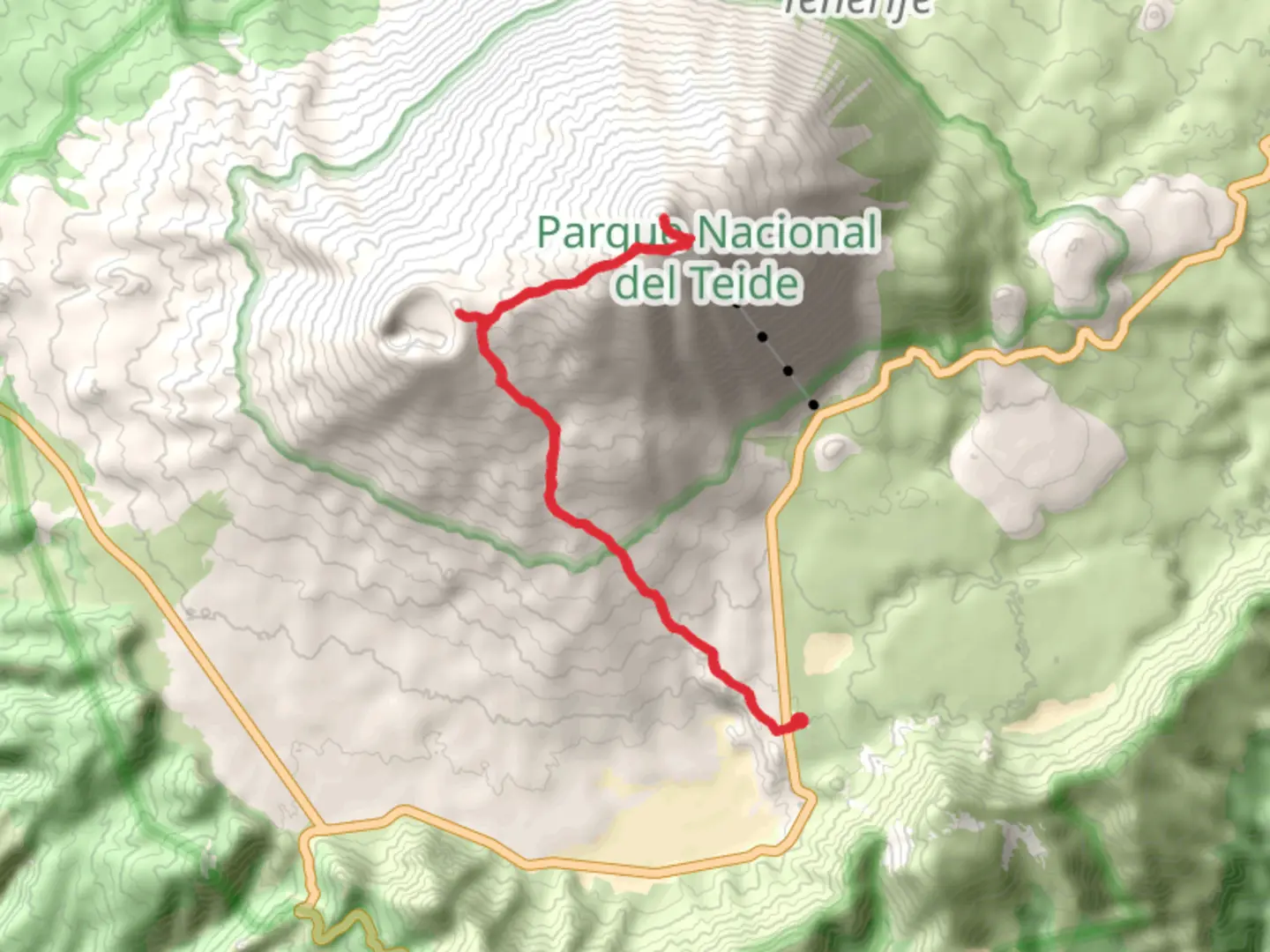 An image depicting the trail Teide Hike via Pico Viejo and its surrounding area.