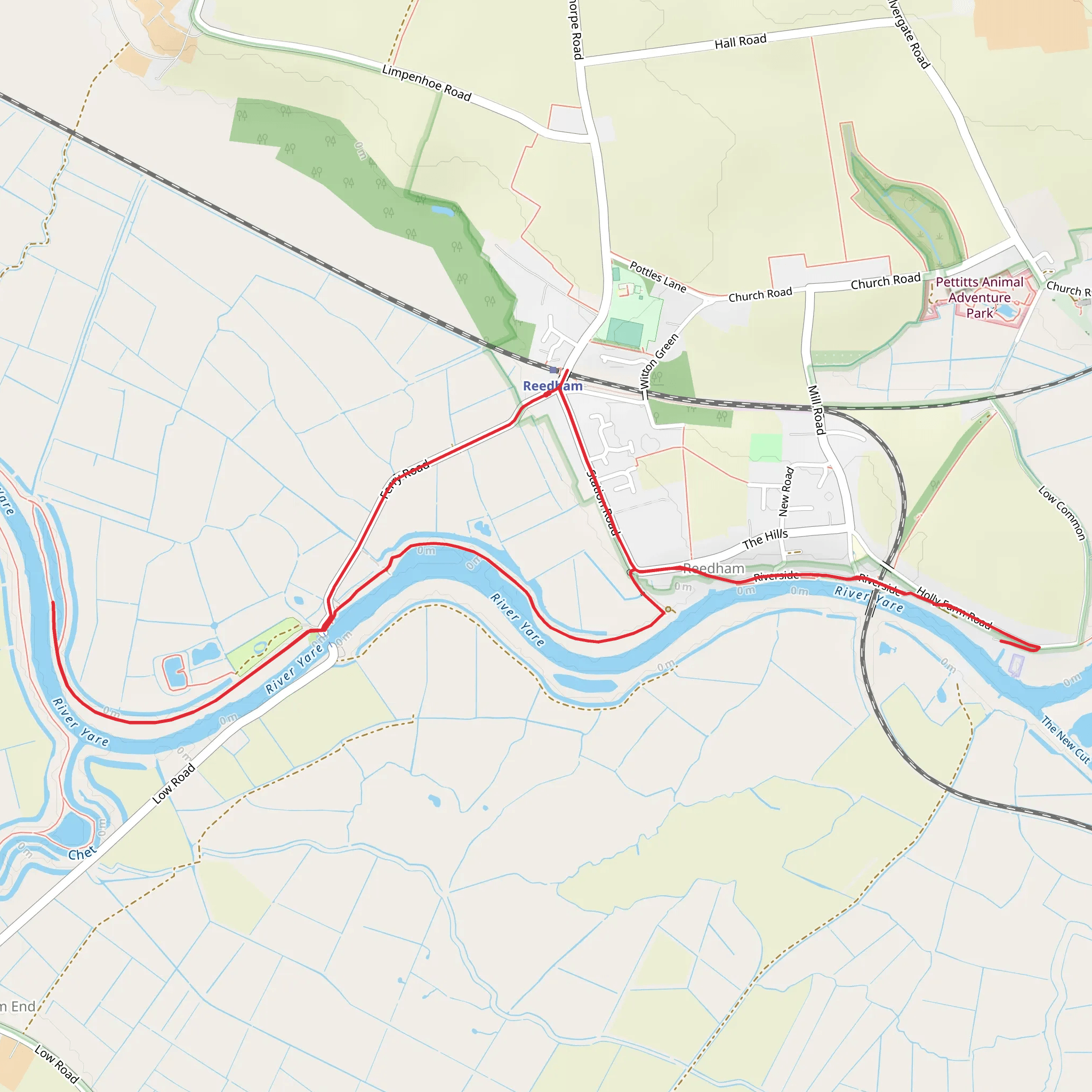 Reedham Ferry Touring Park and River Yare Loop mobile static map