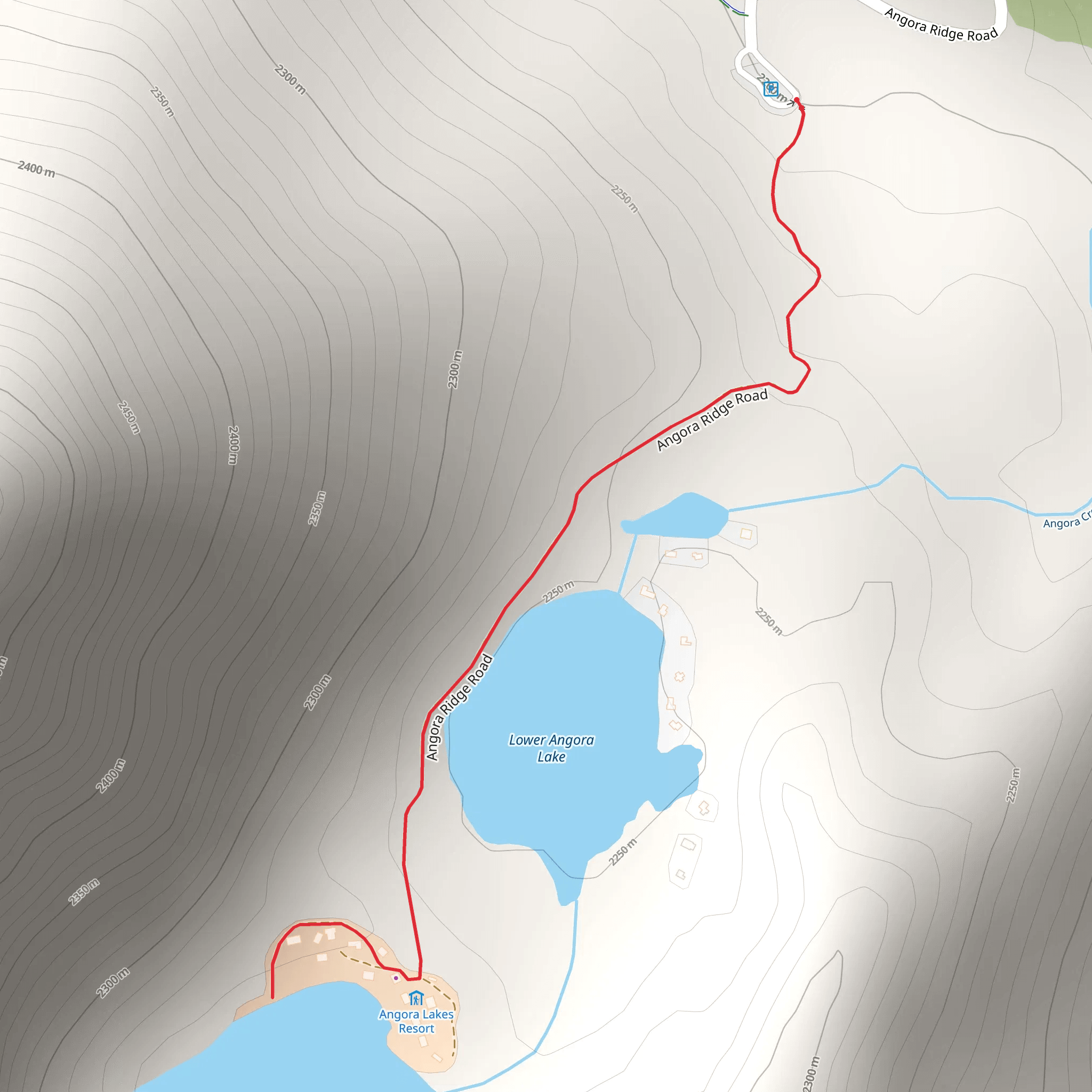 Angora Lakes Trail mobile static map