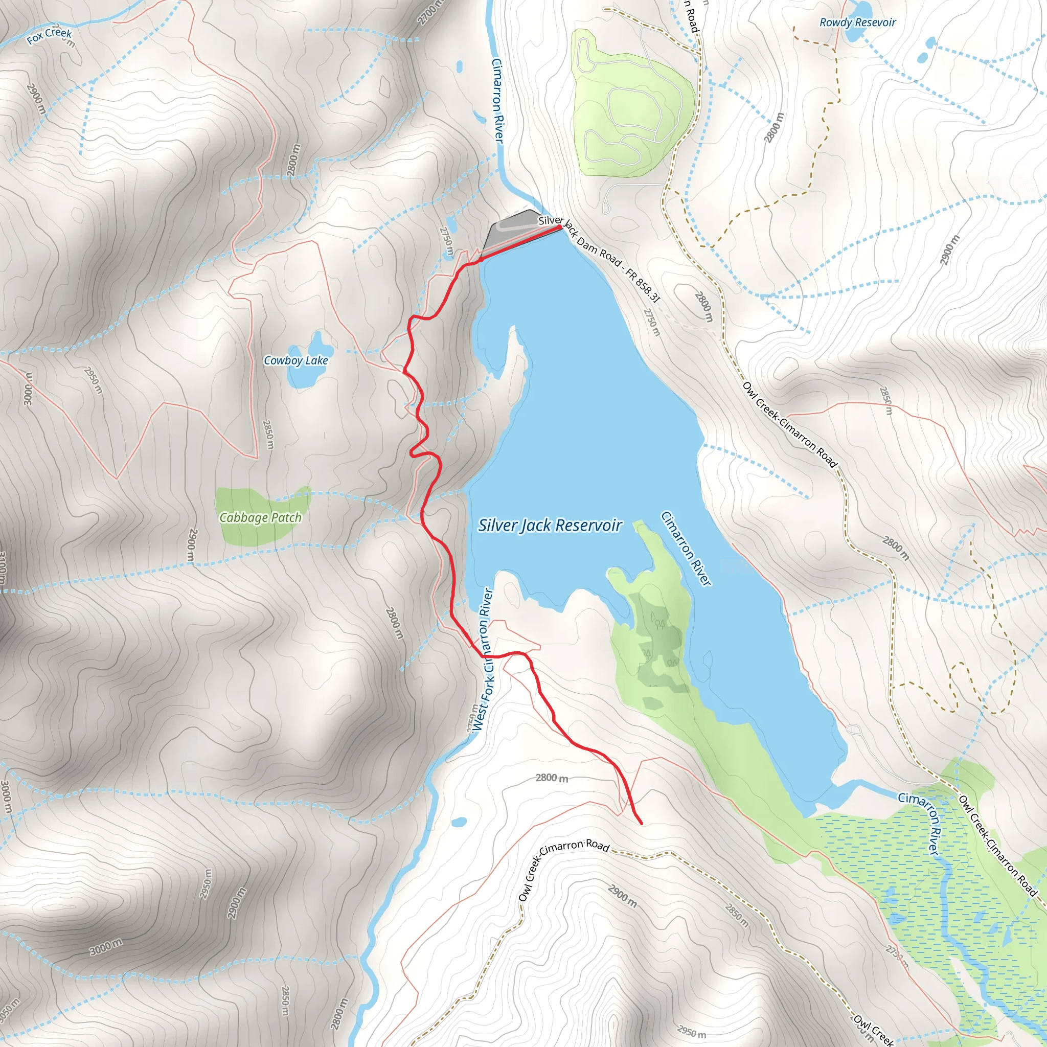 Cowboy Lake Trail mobile static map