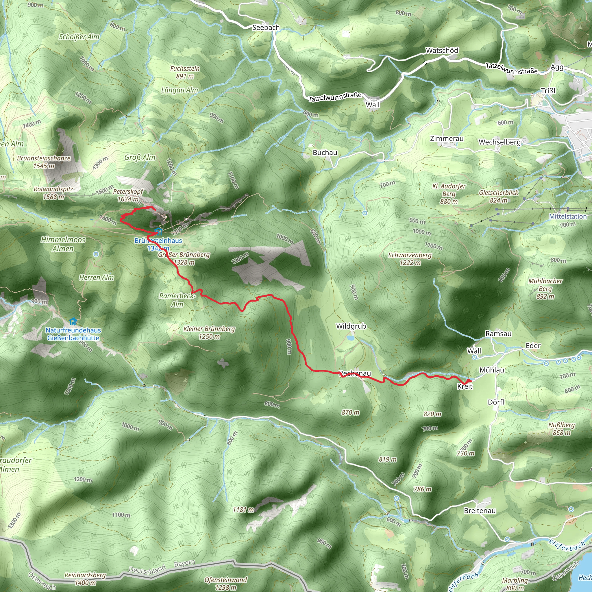 Brünnstein Peak Walk via Kreit mobile static map