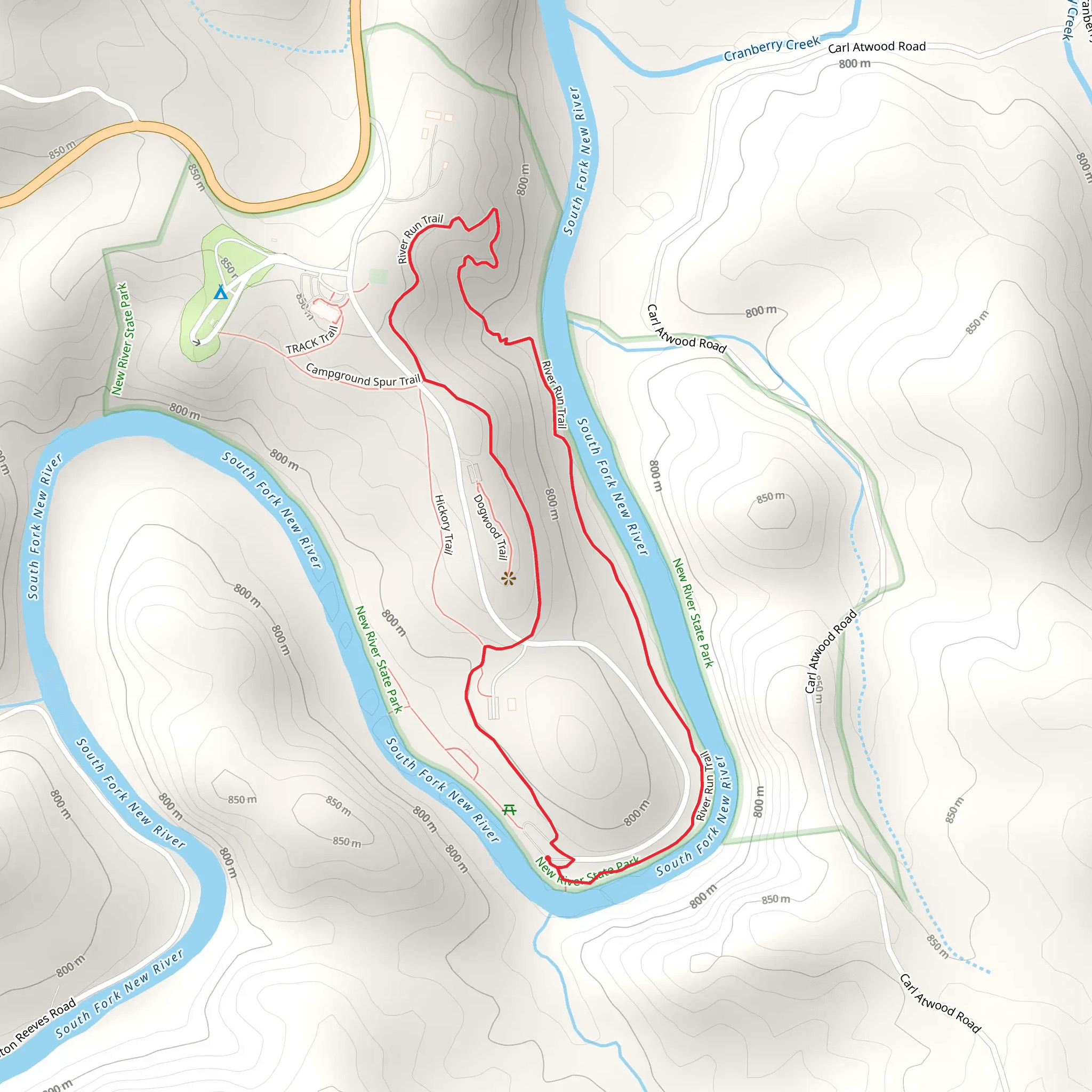 River Run Trail Loop mobile static map