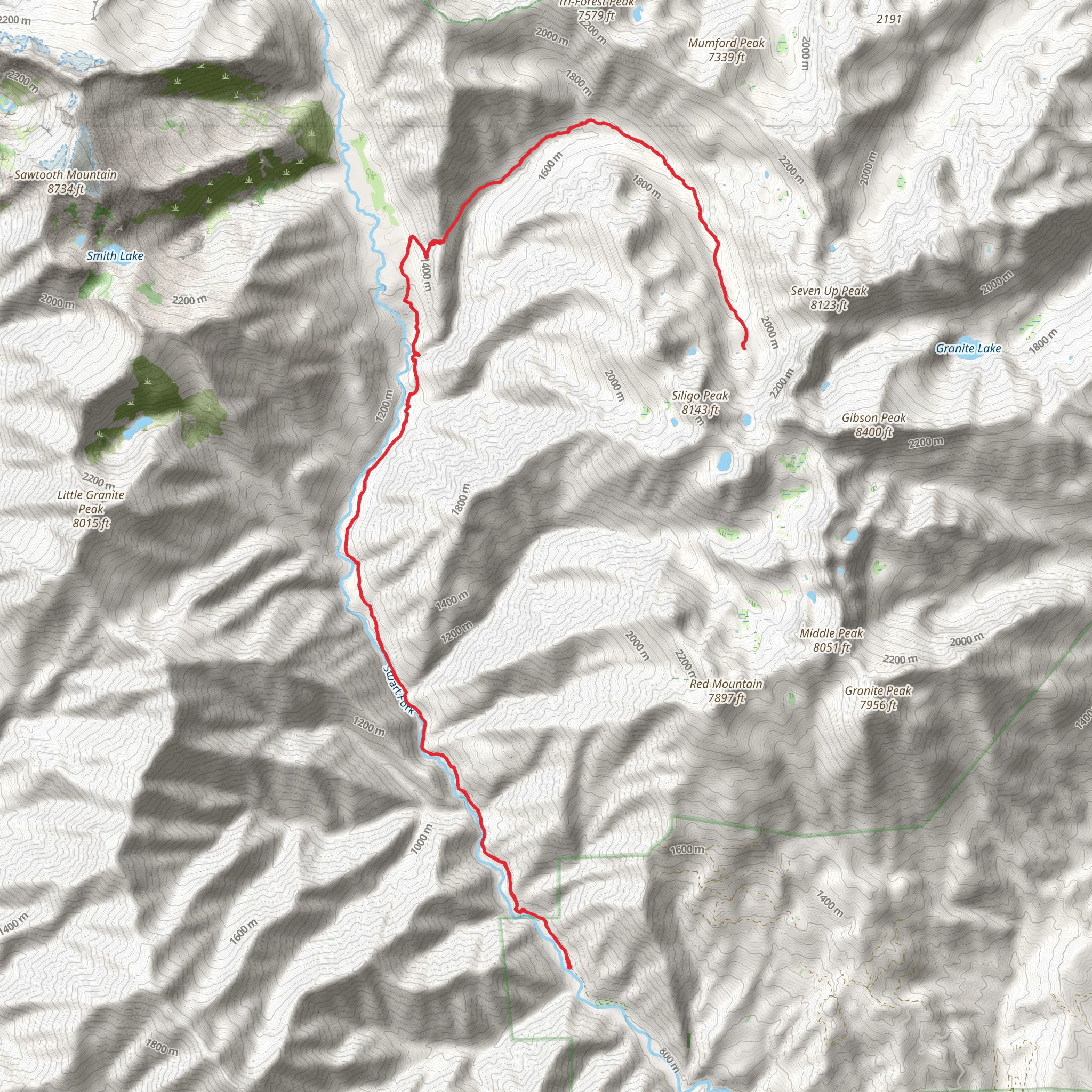Deer Creek and Stuart Fork Trail mobile static map