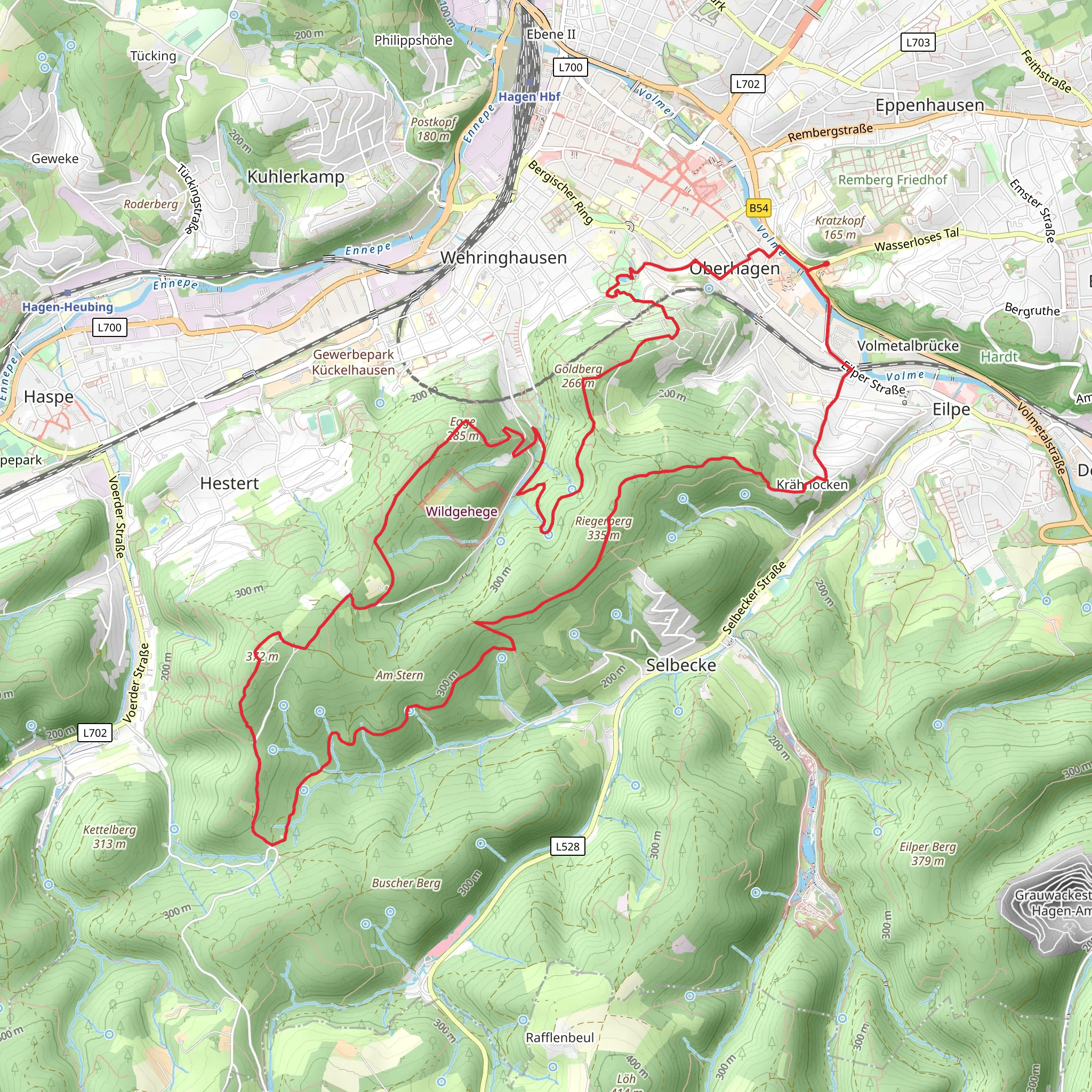 Oberhagen and Riegerberg Loop mobile static map