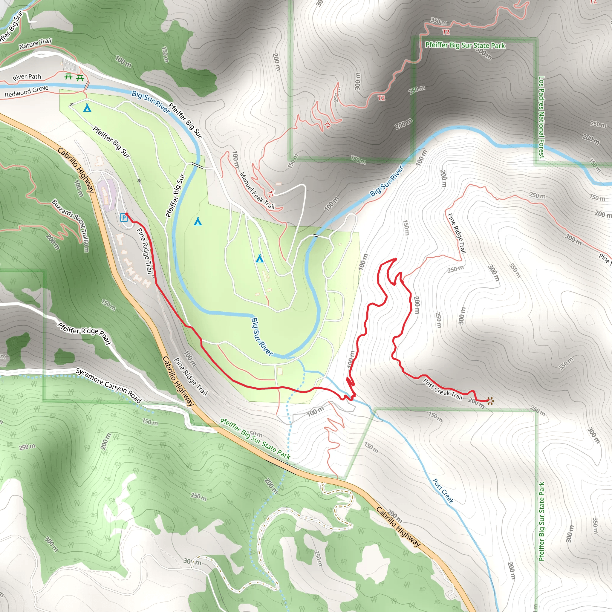 Big Sur River mobile static map