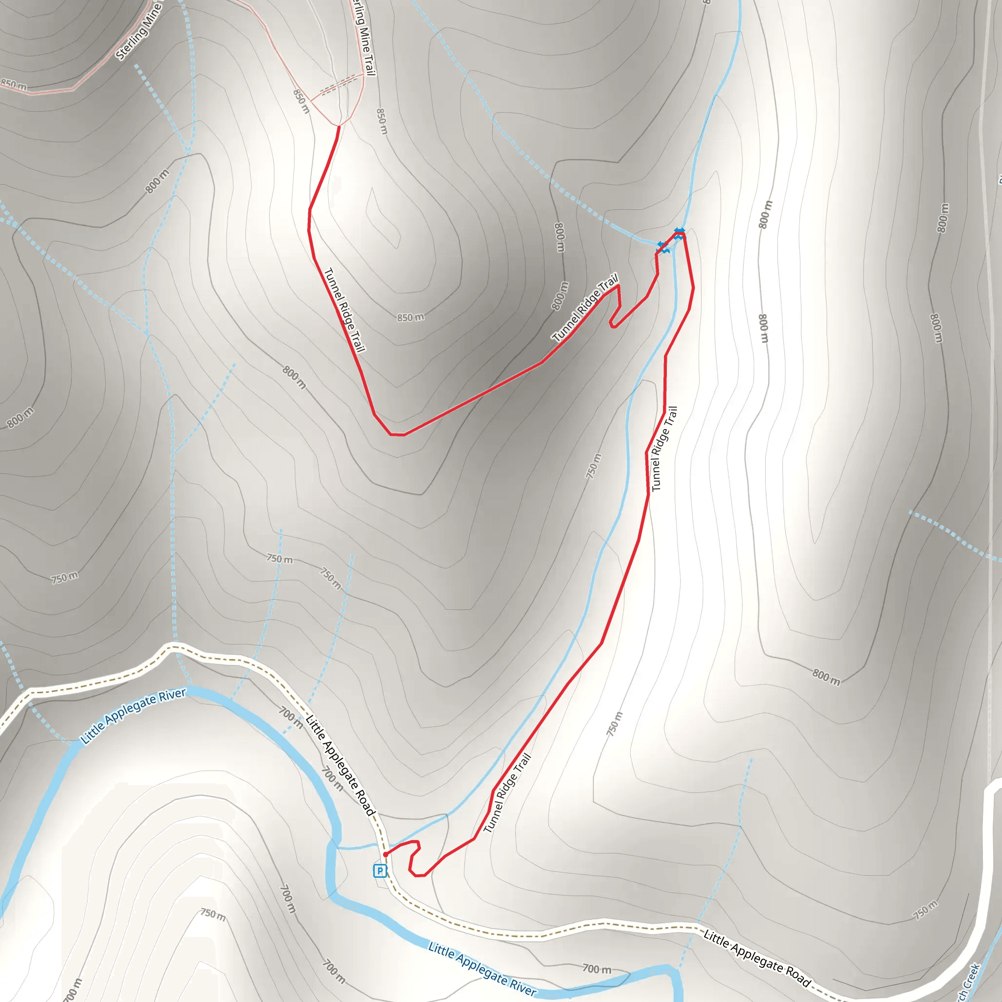 Tunnel Ridge Trail mobile static map