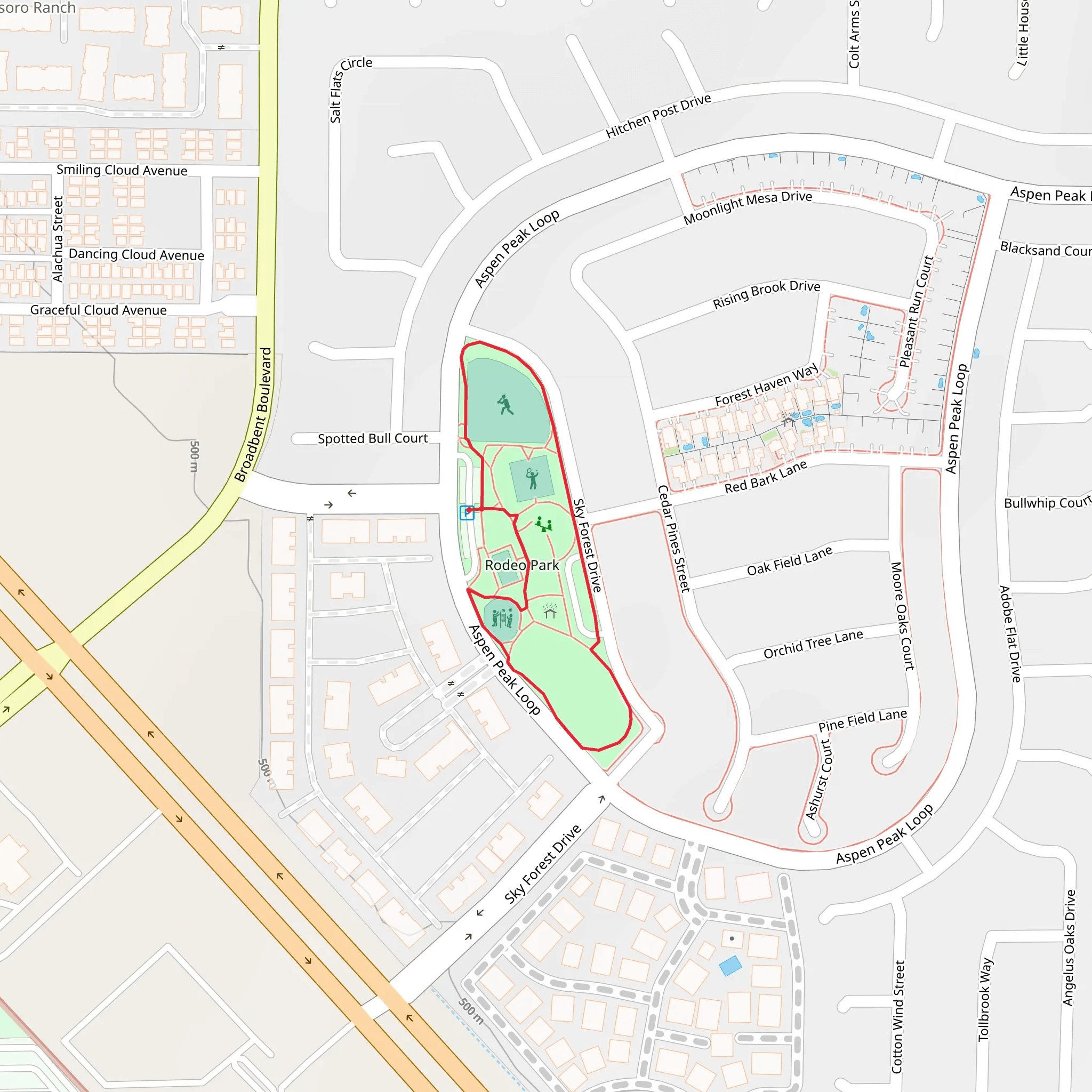 Rodeo Park Loop mobile static map