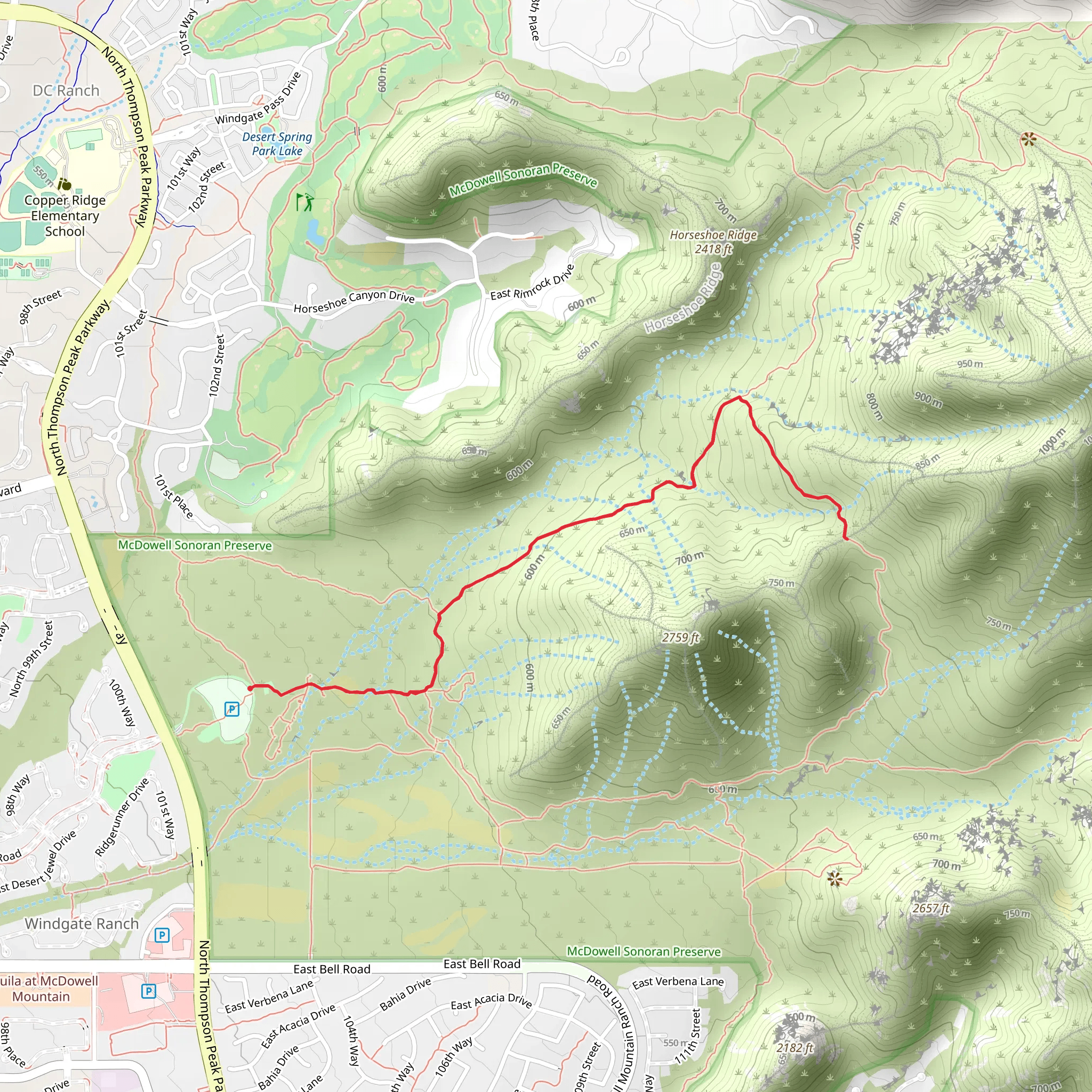 Gateway Trailhead mobile static map