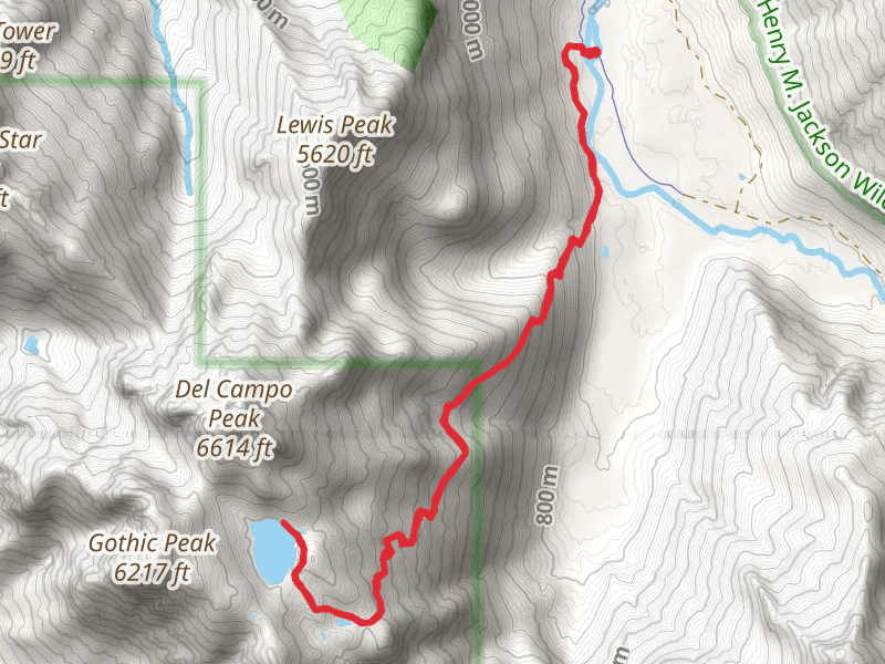 Weeden Creek Trail to Foggy Lake mobile static map