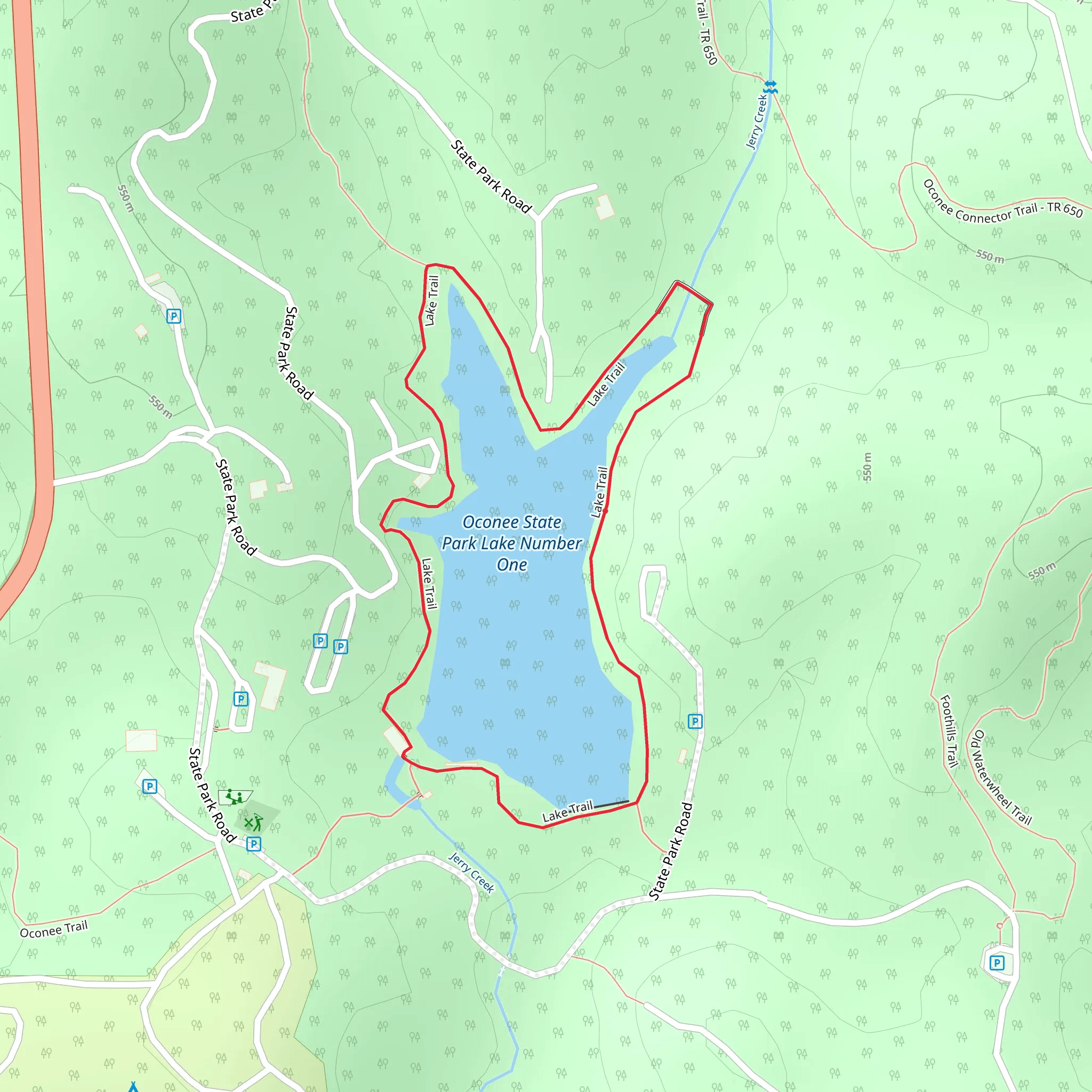 Oconee State Park Dam Number One Loop mobile static map