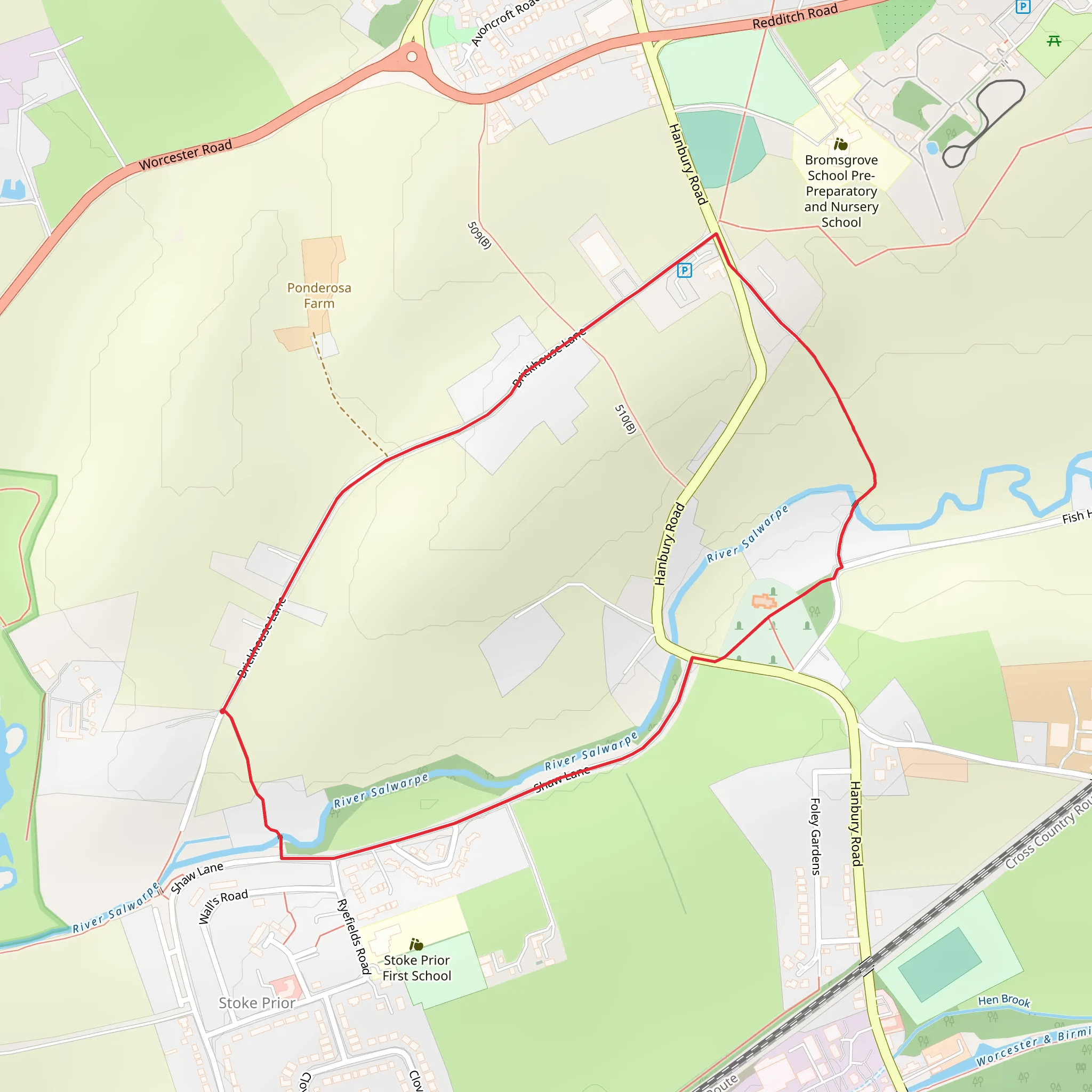 Stoke Prior Loop mobile static map
