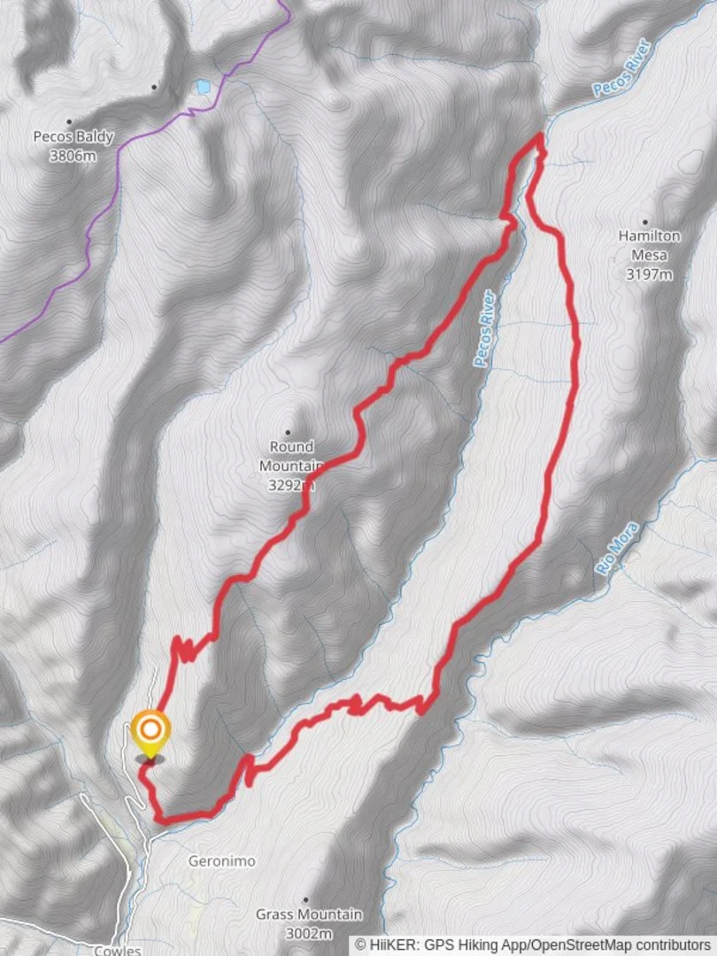 An image depicting the trail Hamilton Mesa Trail and Beatty's Loop Trail and its surrounding area.
