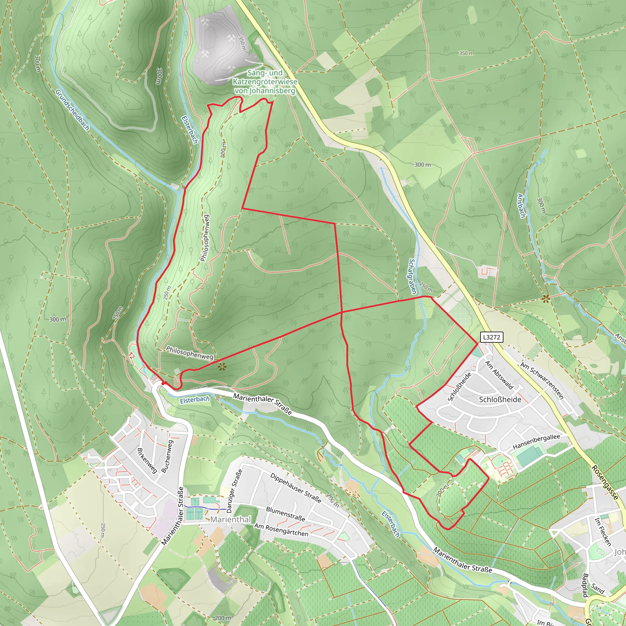 Kloster Marienthal, Schlossheide and Schloss Hansenberg Loop mobile static map