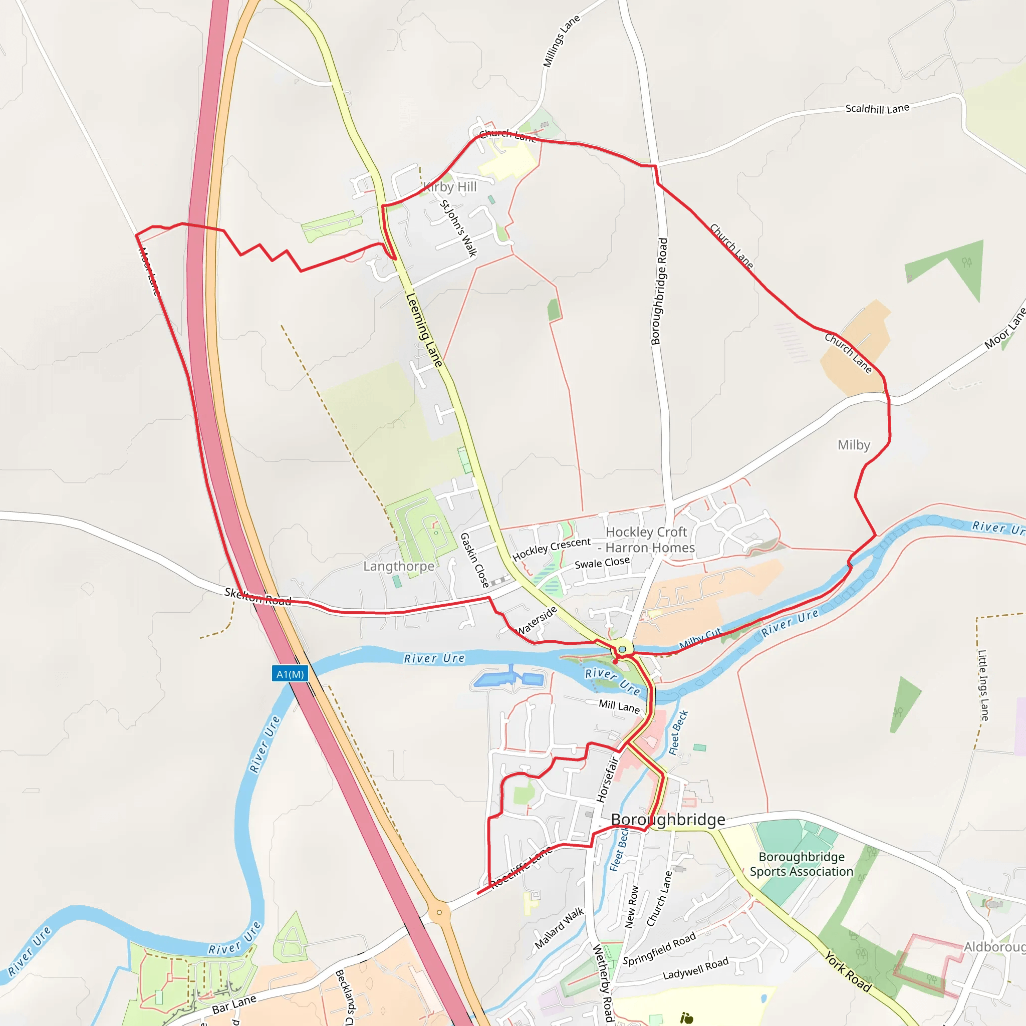 Boroughbridge - Milby - Kirby Hill and Devil's Arrows mobile static map