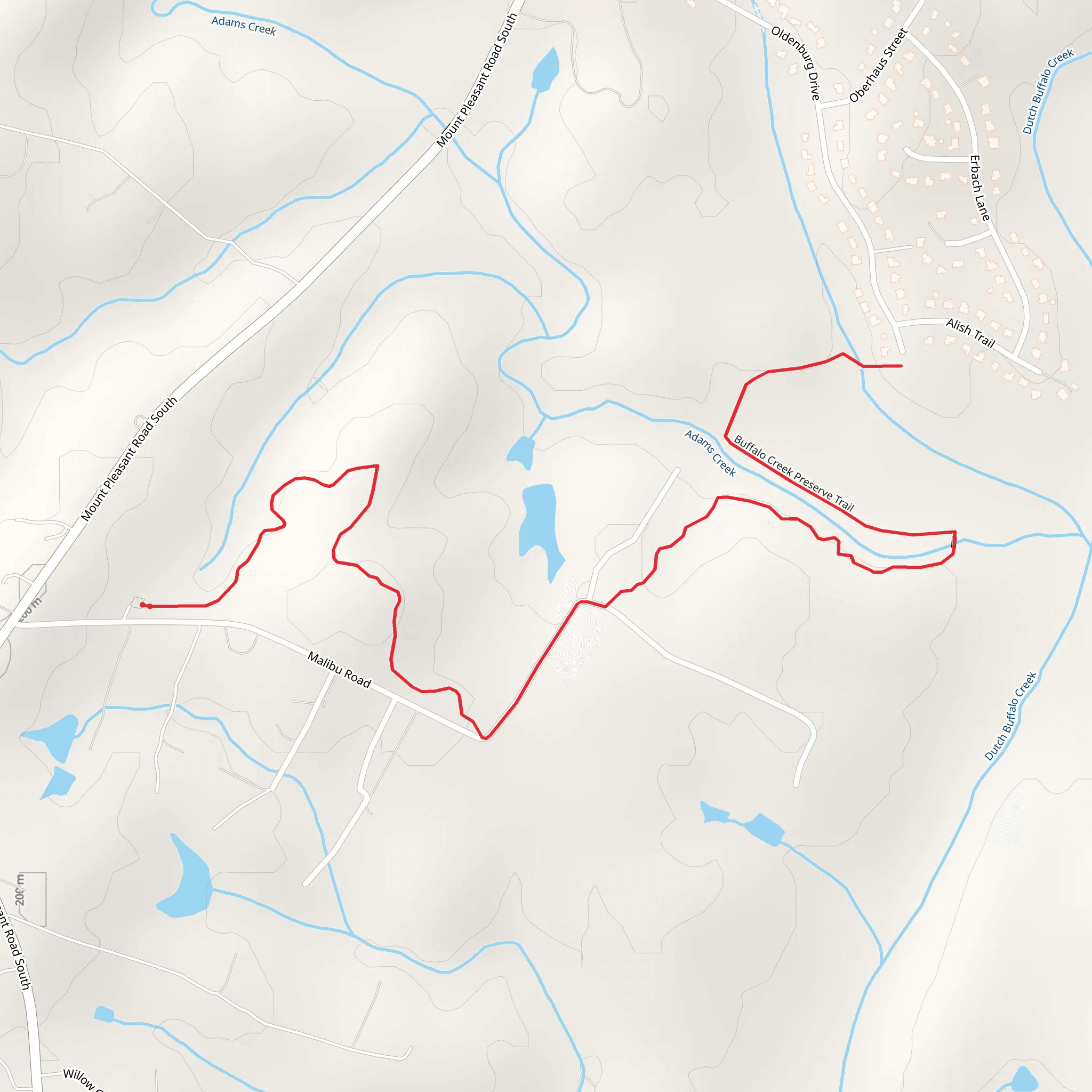 Buffalo Creek Preserve Trail mobile static map