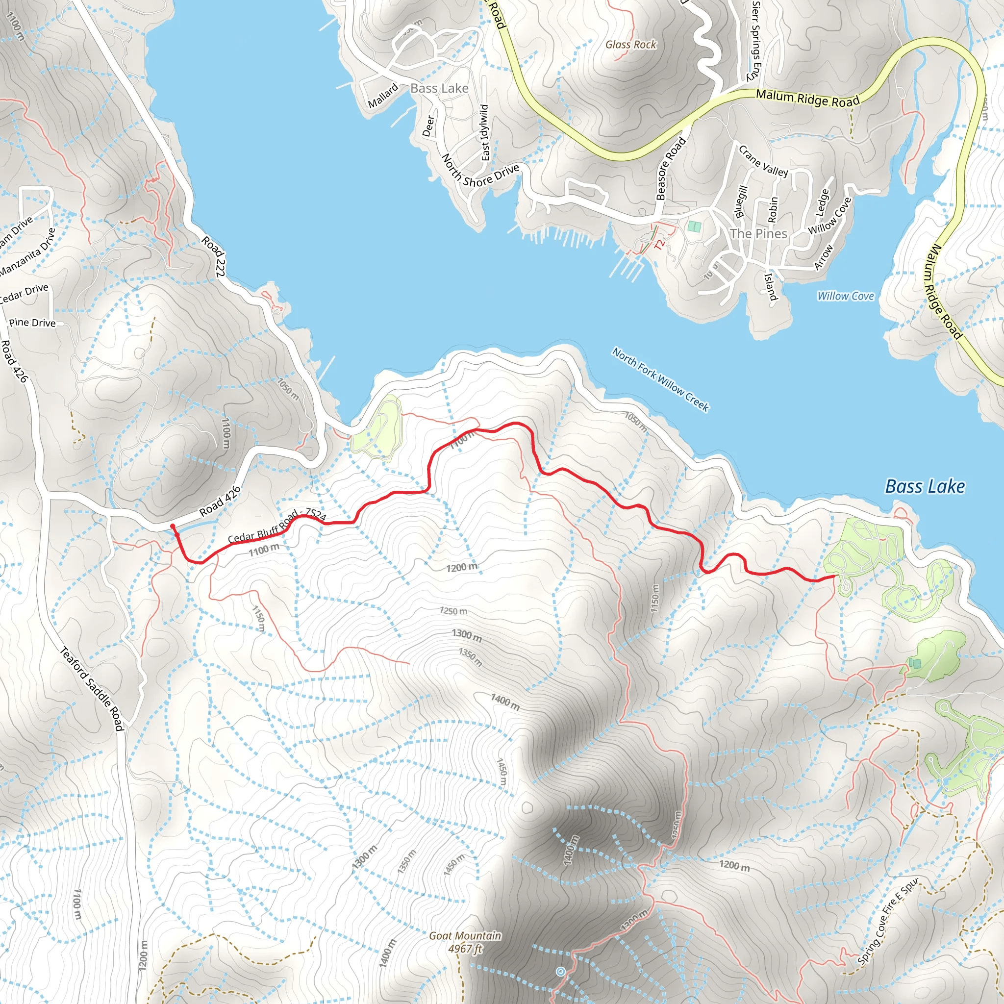 Cedar Bluff Road mobile static map