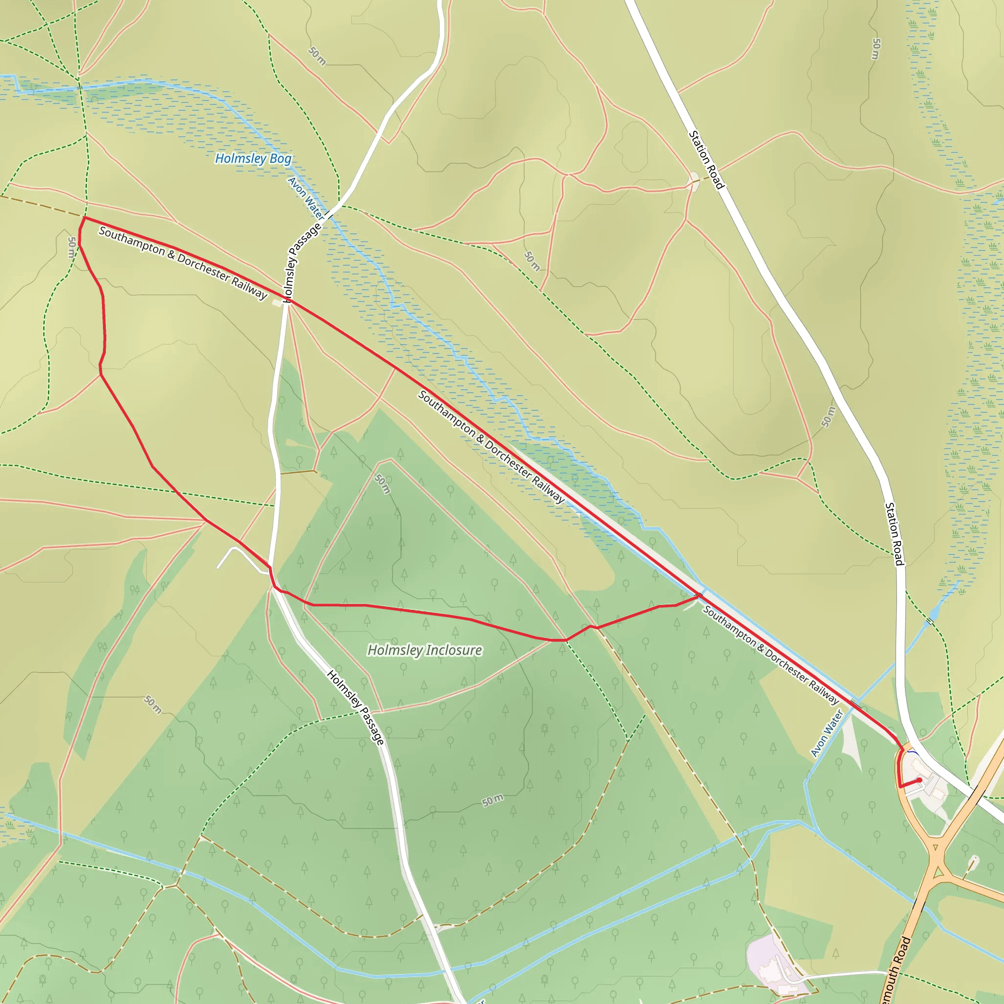Holmsley Inclosure Loop mobile static map