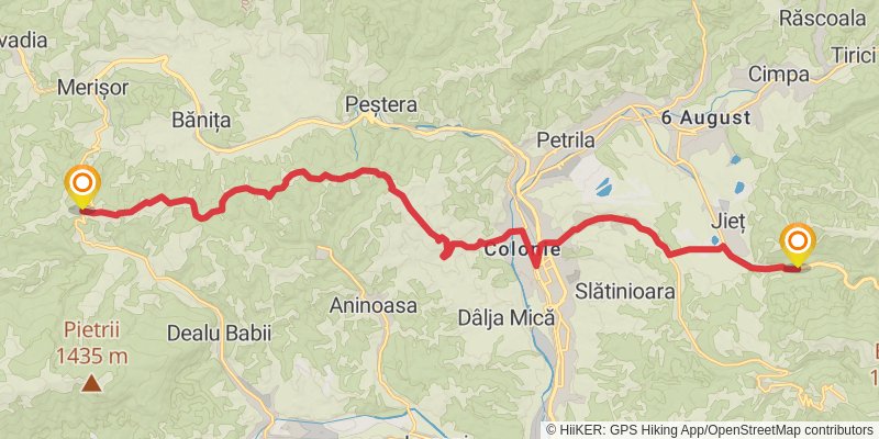 Trans Carpathian Hike stage 113 Map