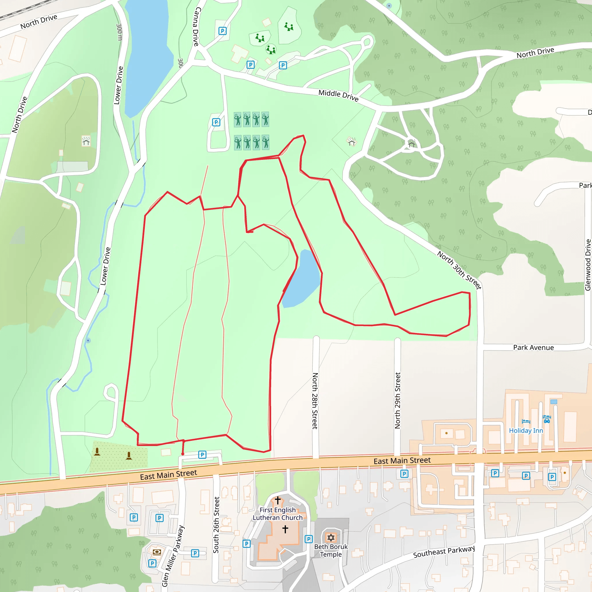 Rose Garden and Glen Miller Park Loop mobile static map