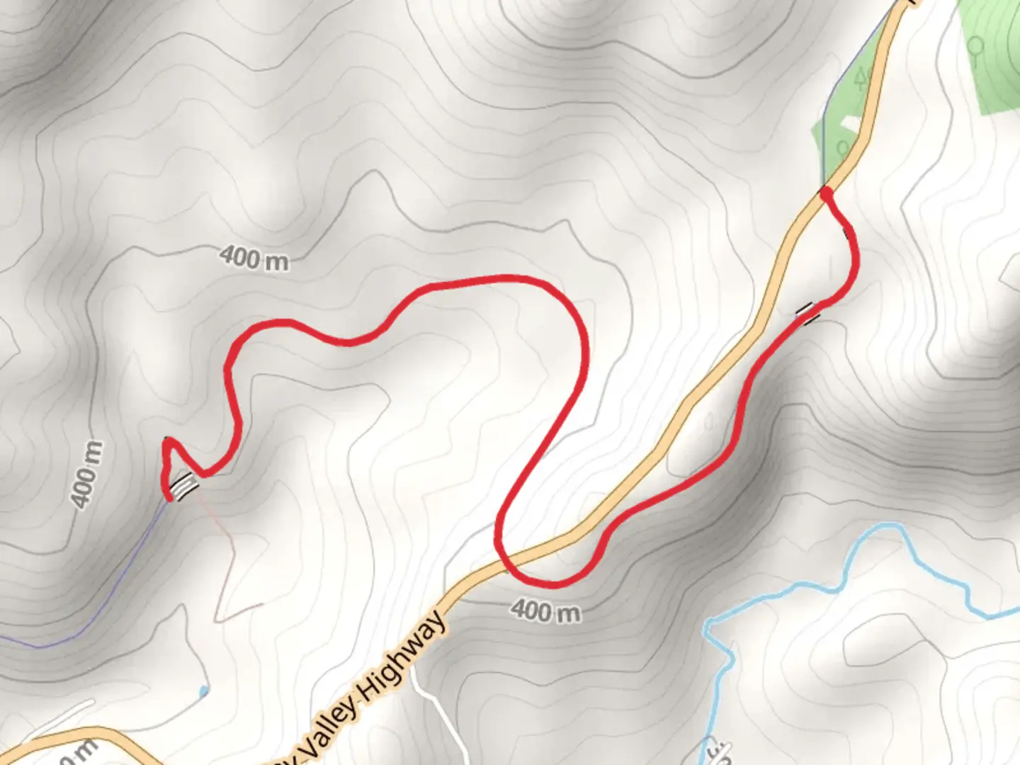 An image depicting the trail Waterfall and Darbyshire Hill Trestles Walk and its surrounding area.