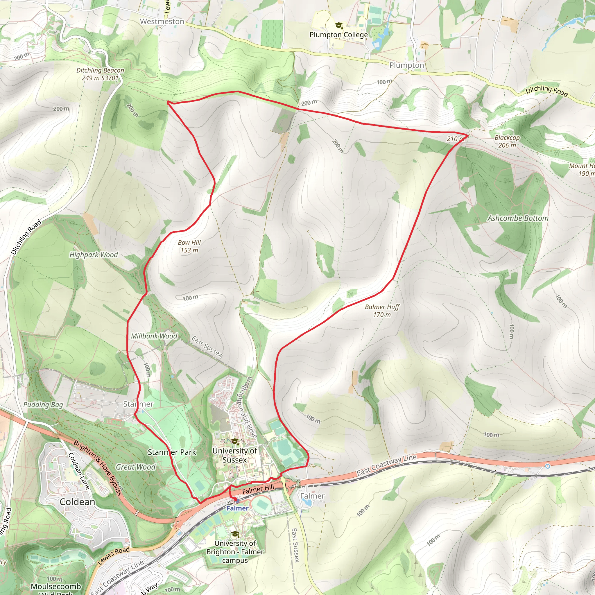 Falmer Loop mobile static map