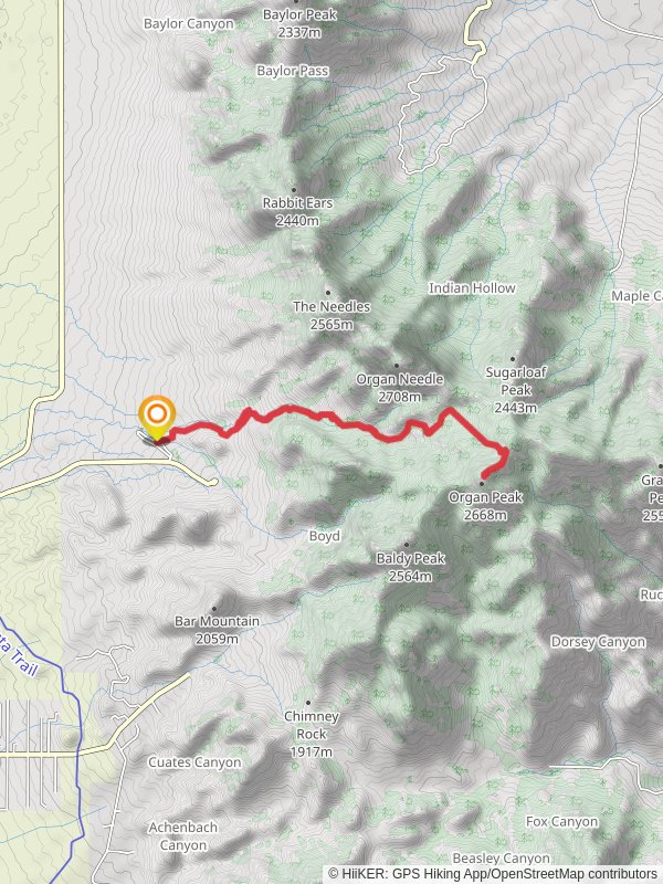 Fillmore and Organ Peak Trail
