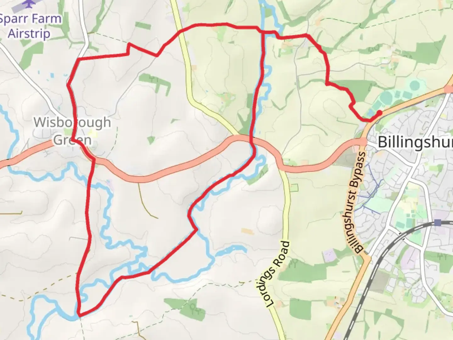 An image depicting the trail Wisborough Green Loop and its surrounding area.