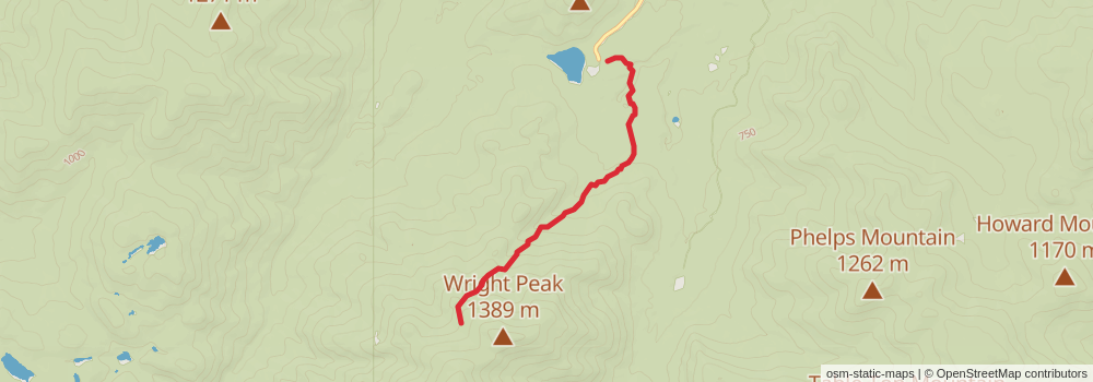 Wright Peak and Algonquin Peak Trail stage 1 Map