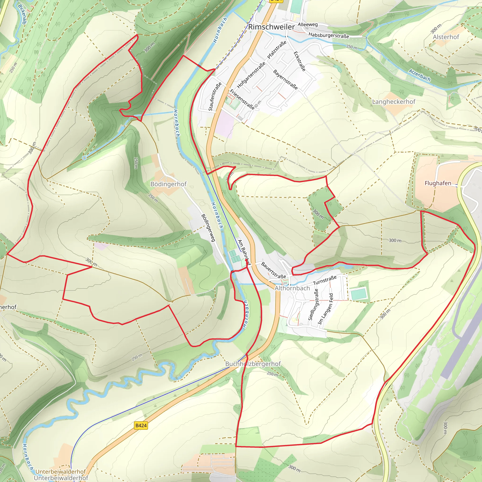Spuernasenweg and Hornbach Loop mobile static map