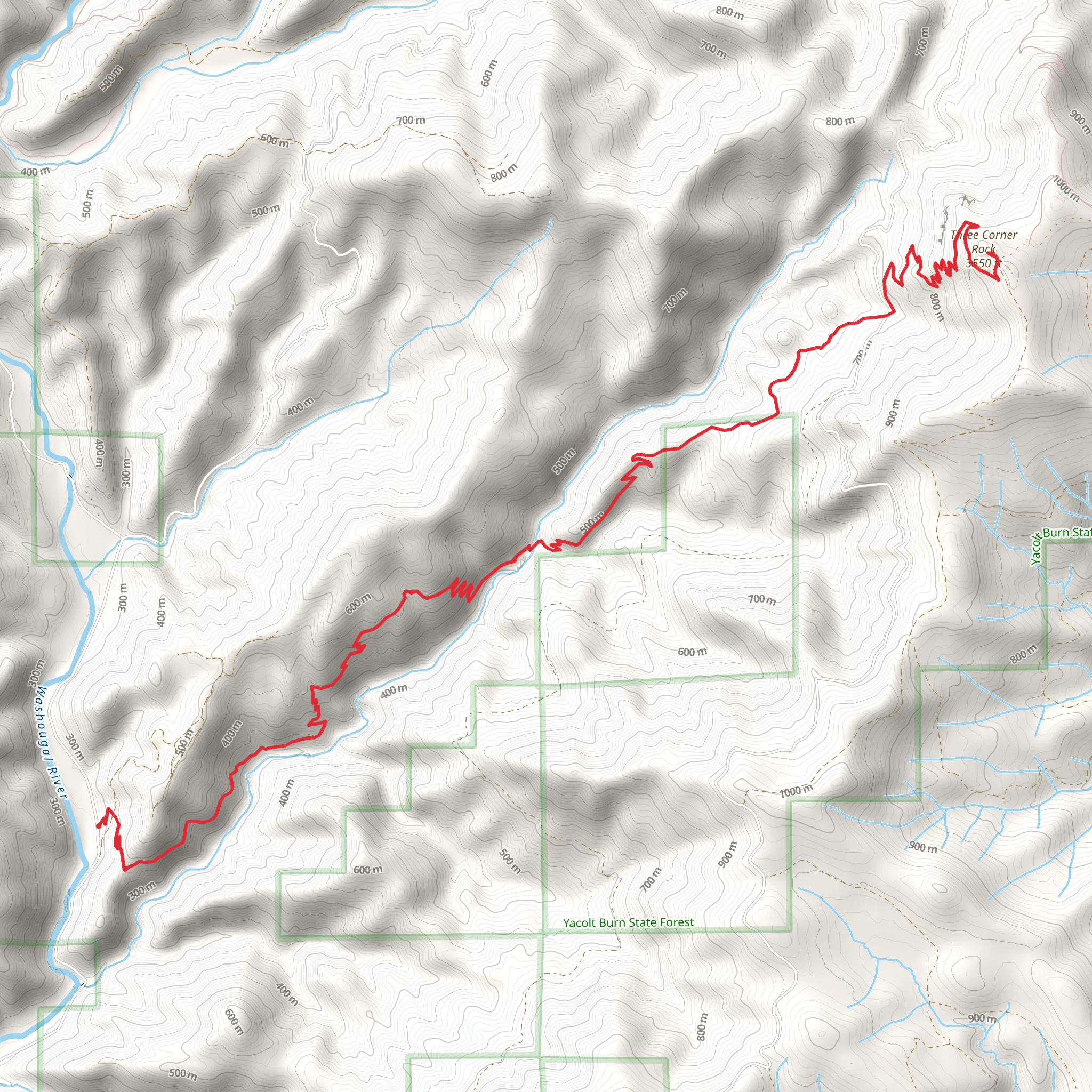 Three Corner Rock Trail mobile static map
