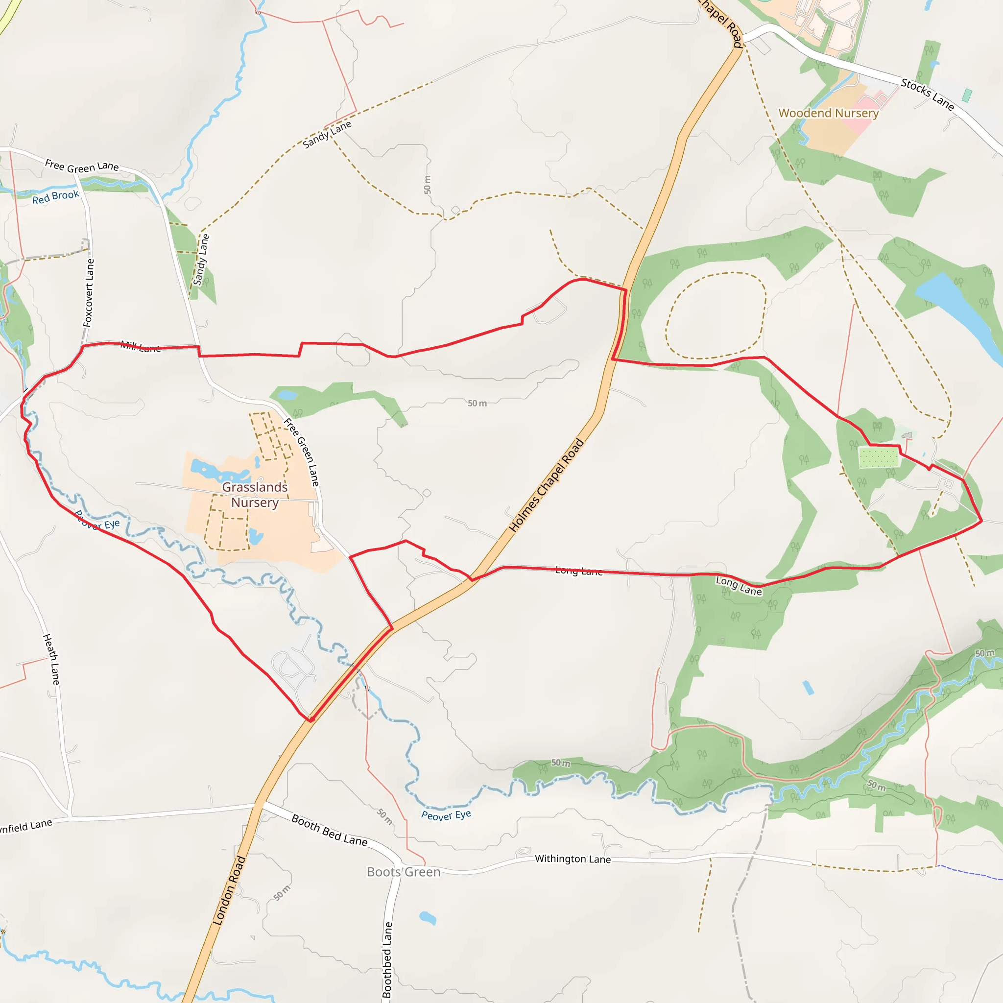 Boots Green Grasslands Loop mobile static map