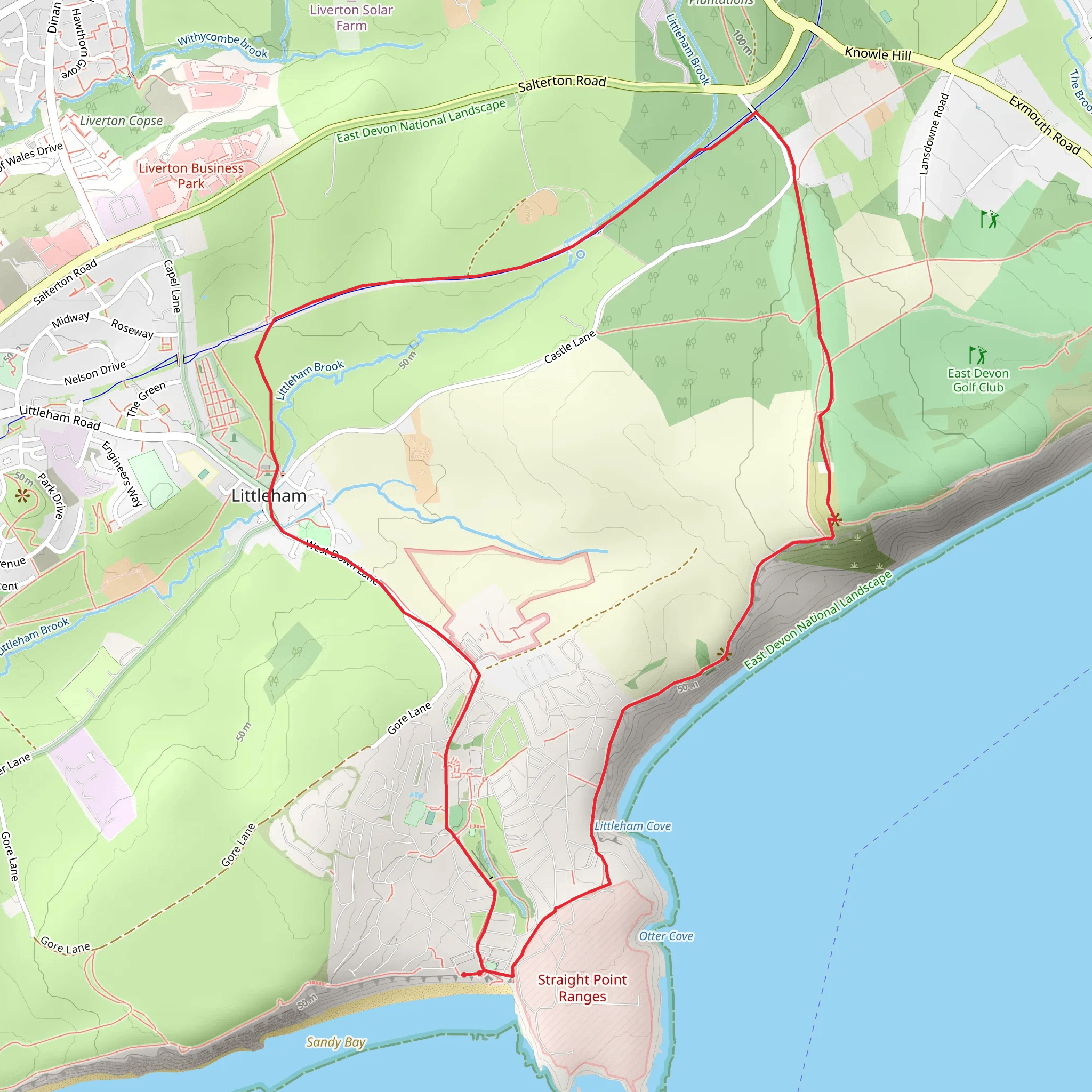 Devon Cliffs - West Down Beacon Walk mobile static map