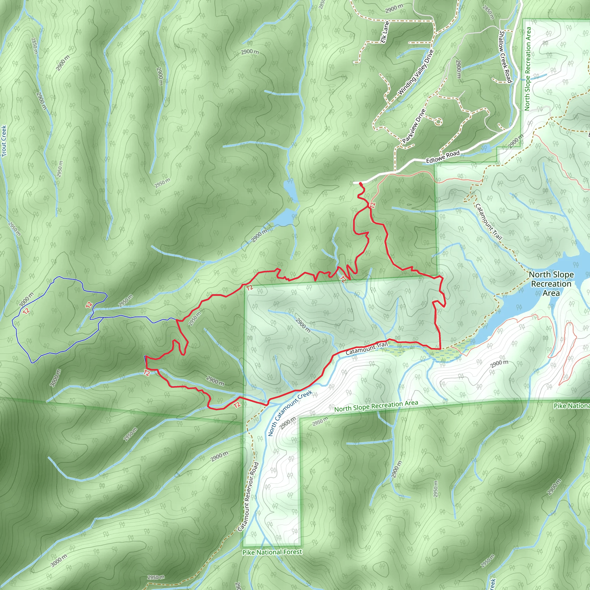 Elder-Fehn Trail - North Catamount Creek mobile static map