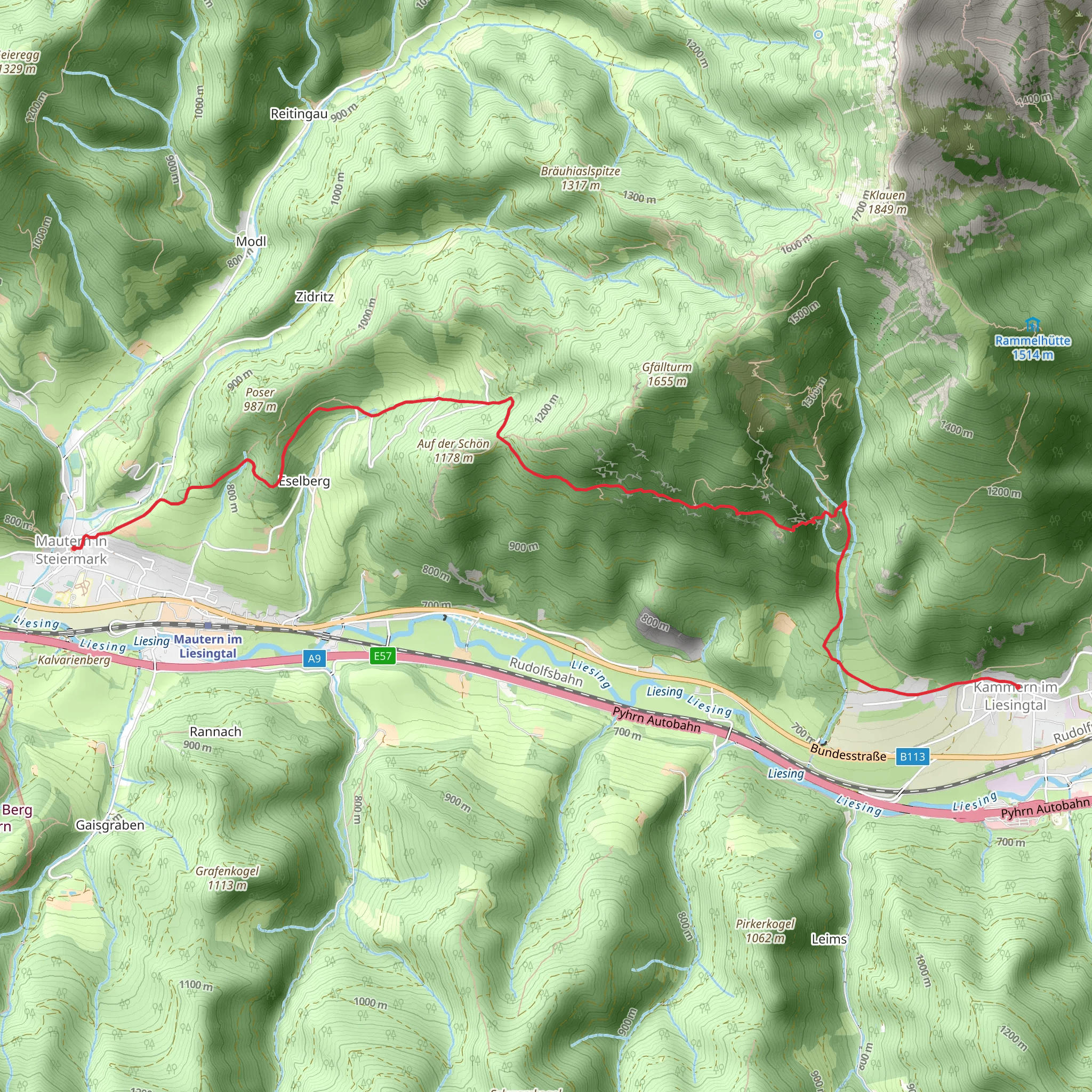 Rittersteig Hike mobile static map