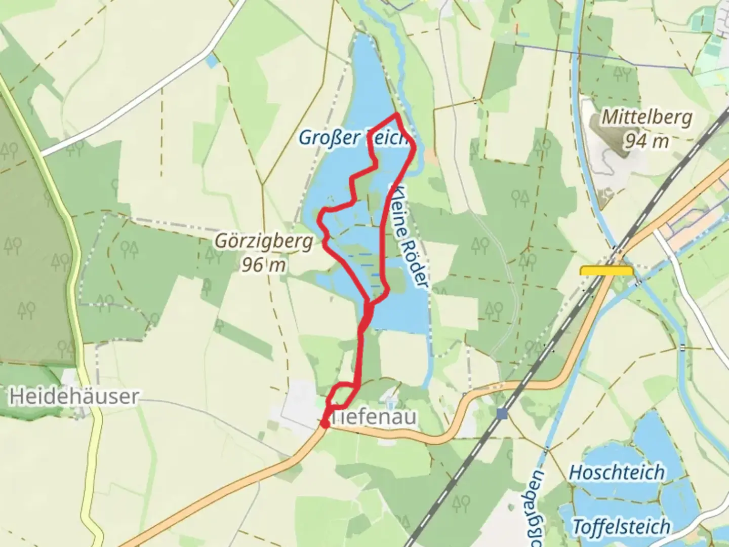 An image depicting the trail Rosengarten, Biberteich, Neuteich and Stachelhorstteich Loop and its surrounding area.