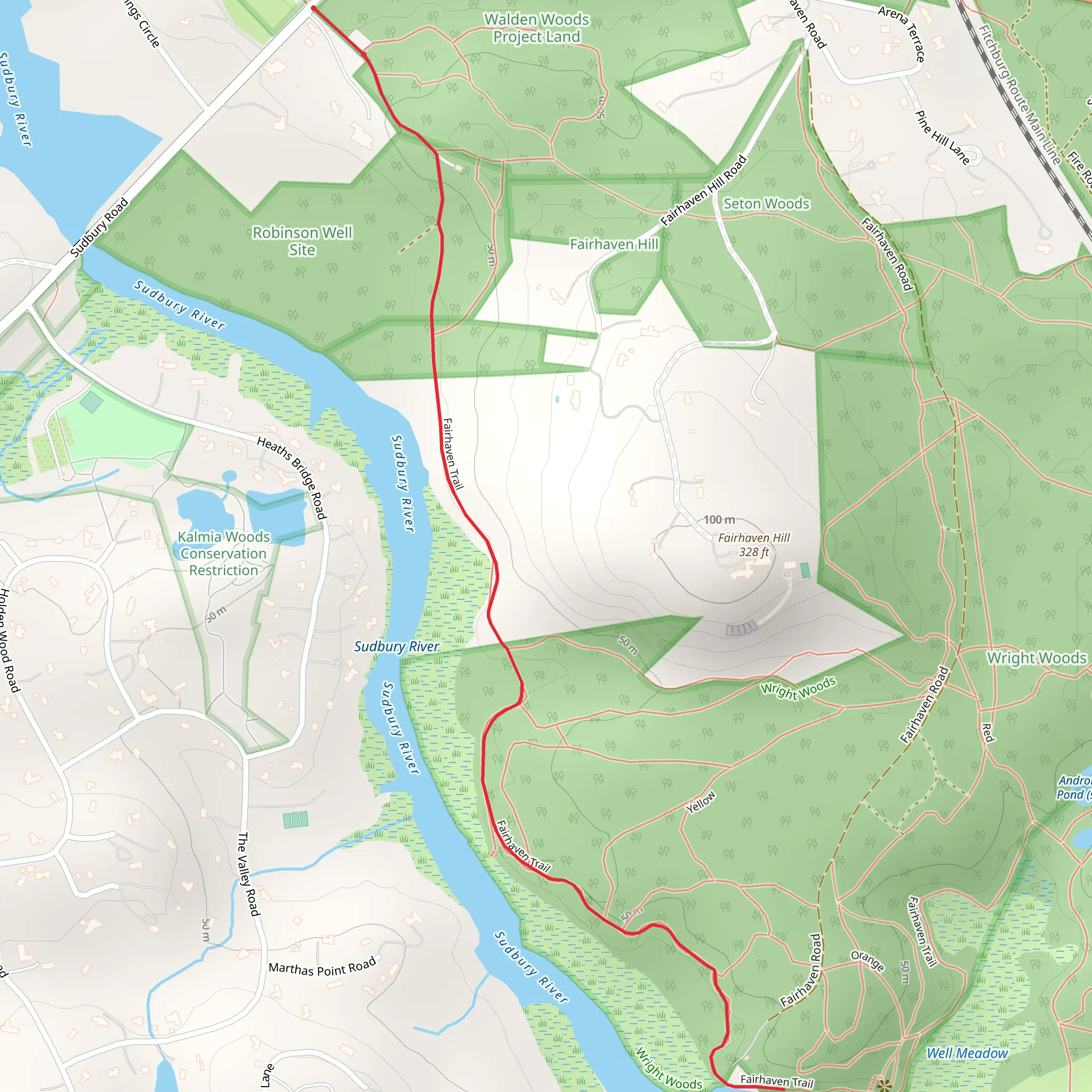 Fairhaven Trail mobile static map
