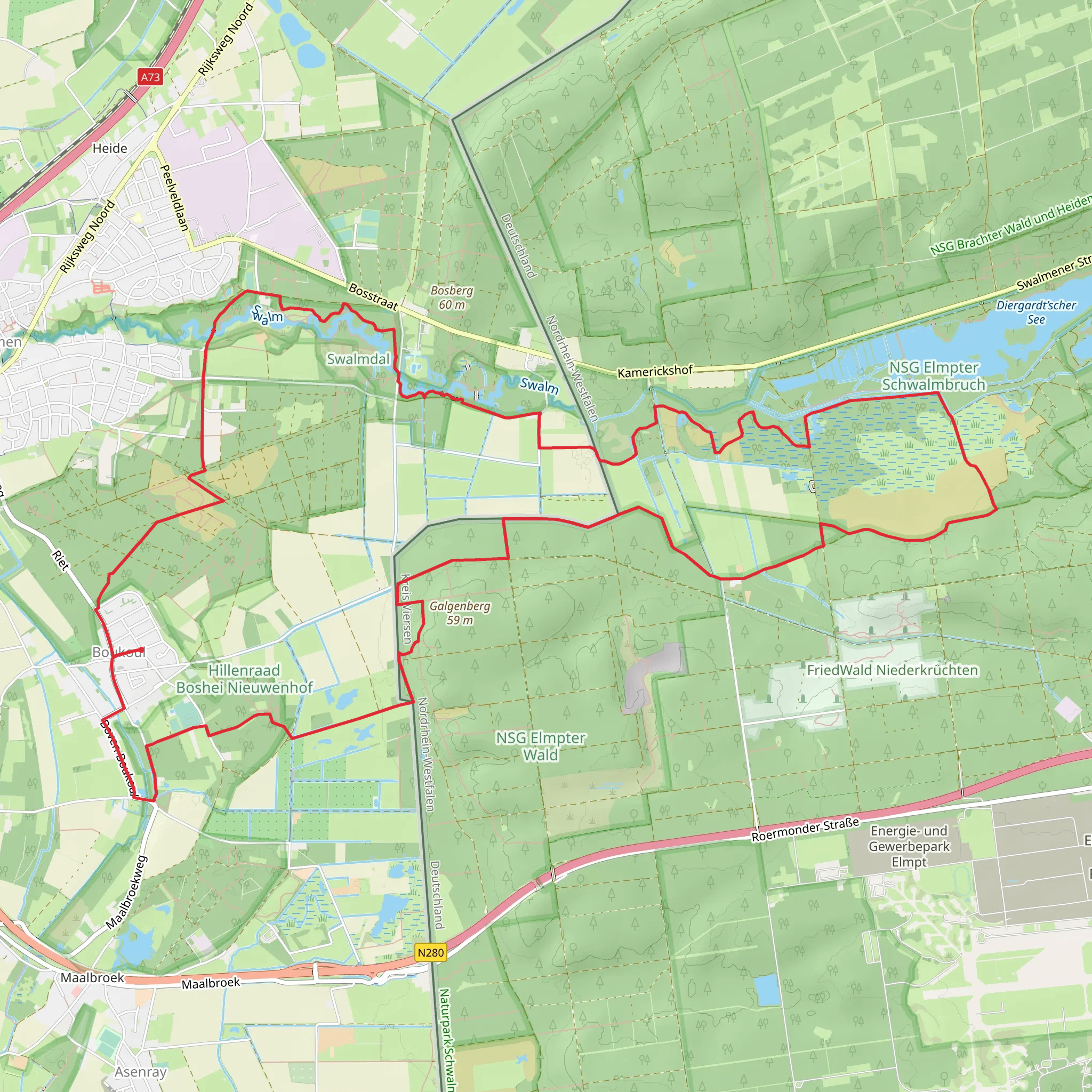 Meinweg and Schwalmbruch Loop mobile static map