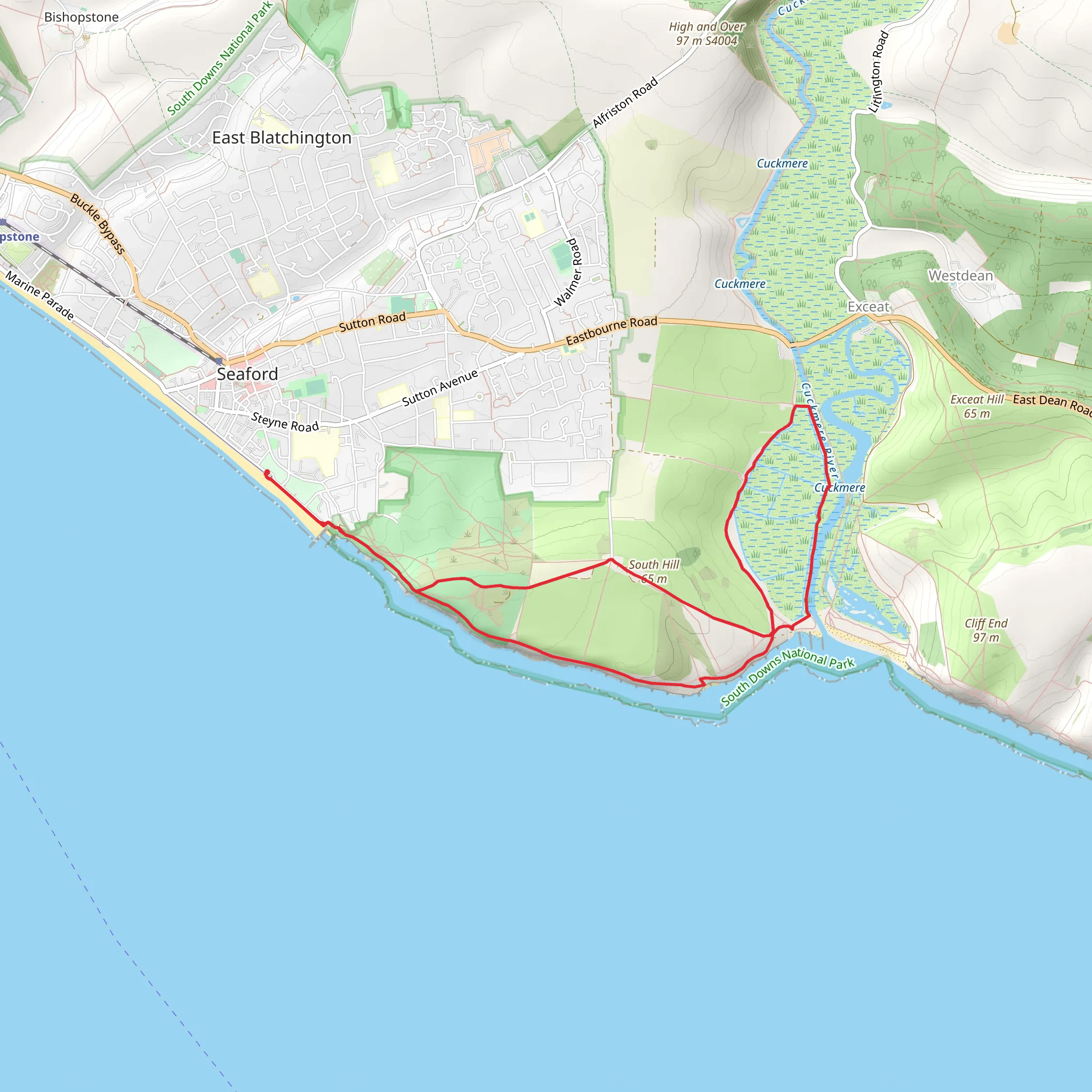 Seaford Head Nature Reserve Loop Walk mobile static map