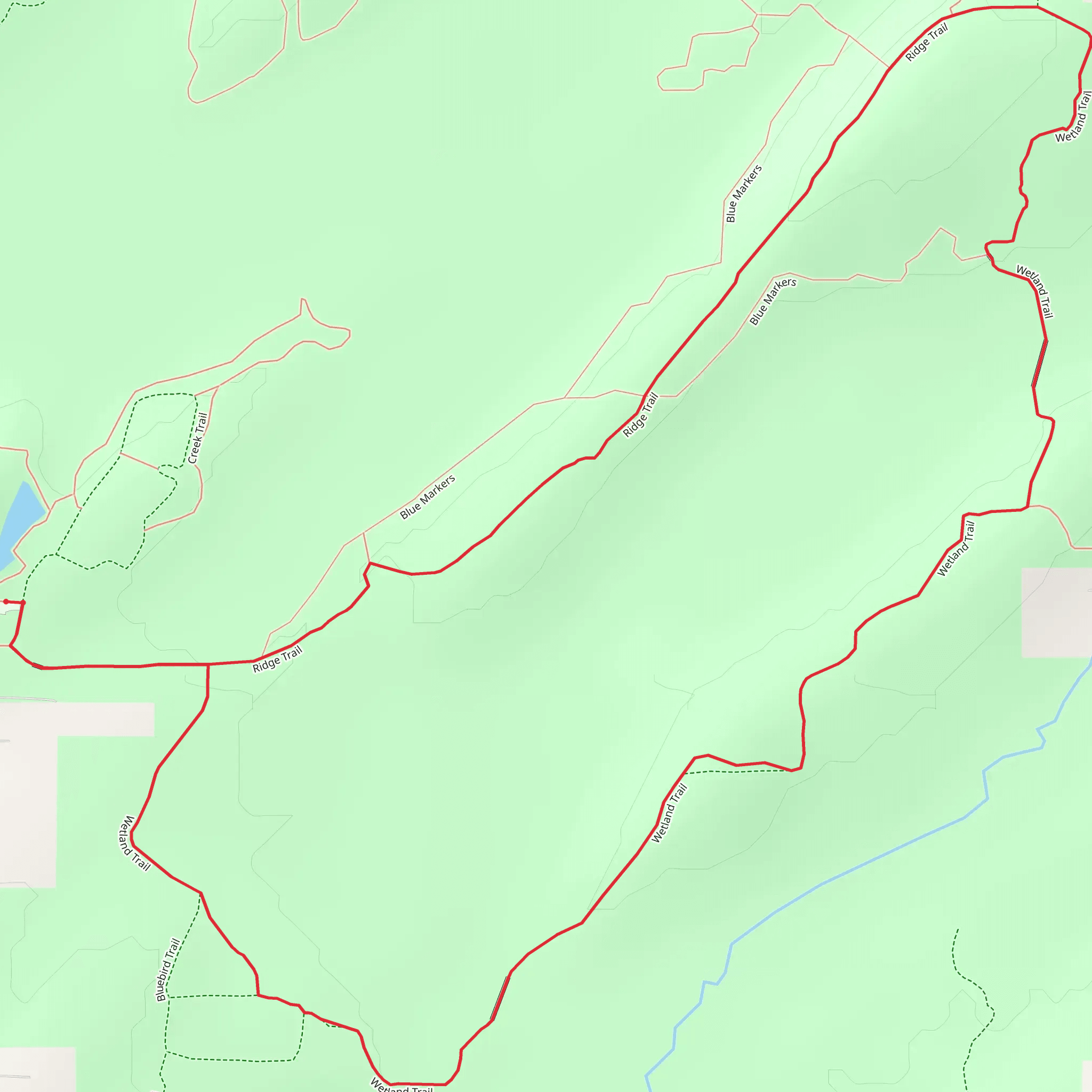 Wetland Trail Loop via Ridge Trail mobile static map