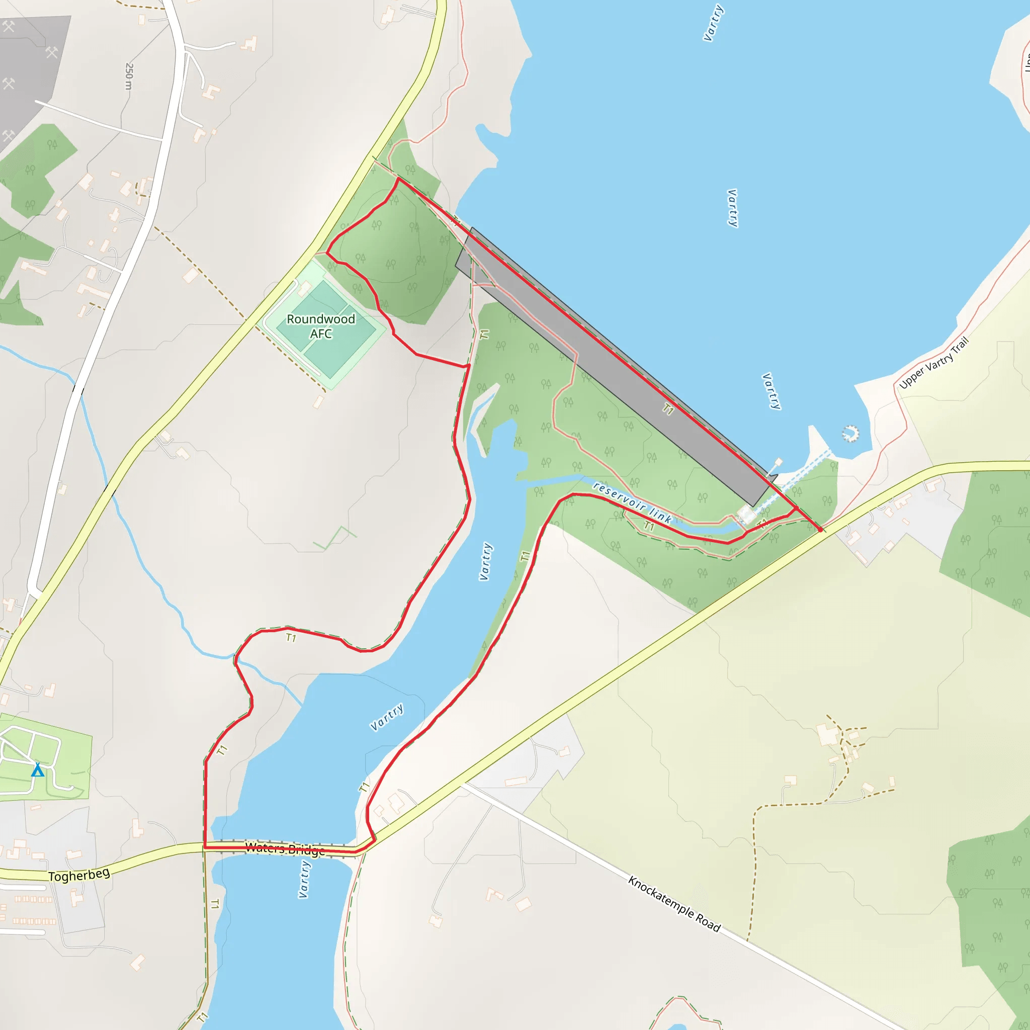 Roundwood Reservoir Woodland Walk mobile static map