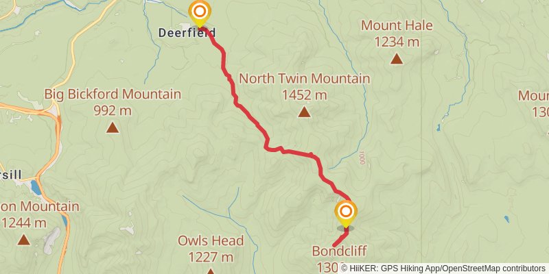 Mount West Bond and Guyot via Twinway and Gale River Trail stage 2 Map