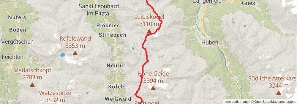 Ötztal Trek stage 15 Map