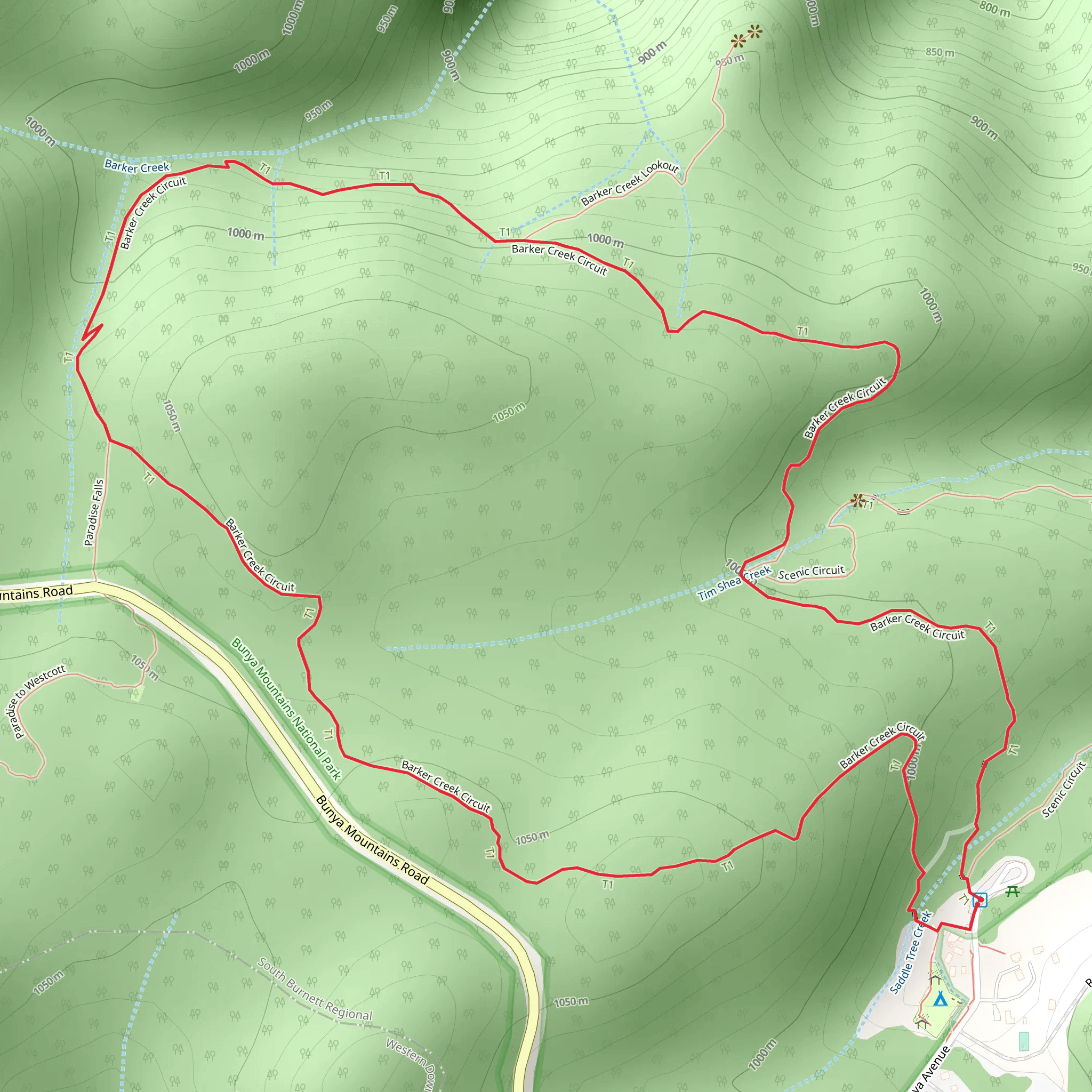 Barker Creek Circuit Track mobile static map